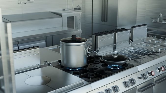 Commercial Kitchen v3 3D model 4