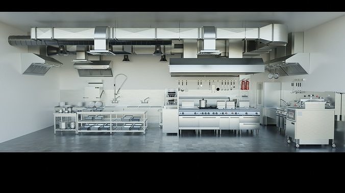 Commercial Kitchen v3 3D model 3