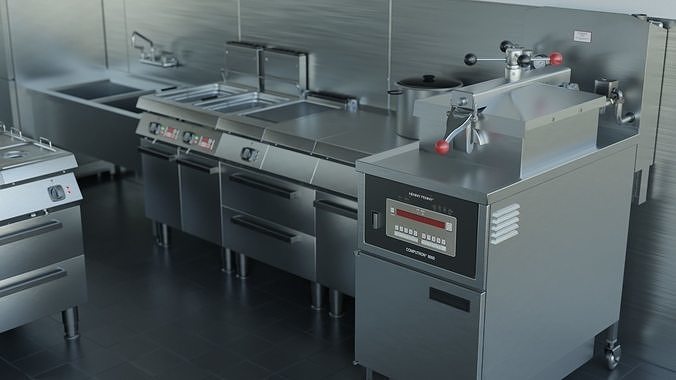 Commercial Kitchen v3 3D model 6