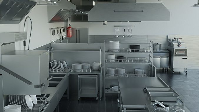 Commercial Kitchen v3 3D model 7