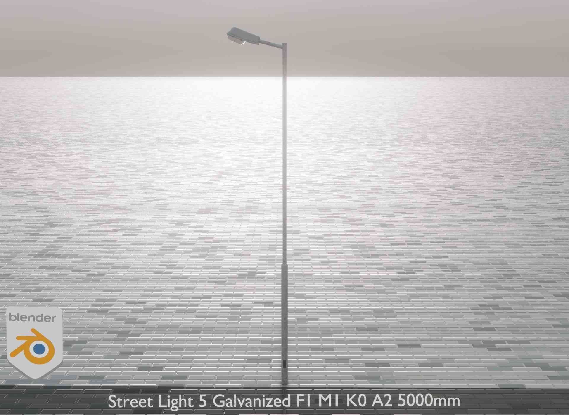 Street Light 5 Galvanized F1 M1 K0 A2 5000mm Low-poly 3D model_1