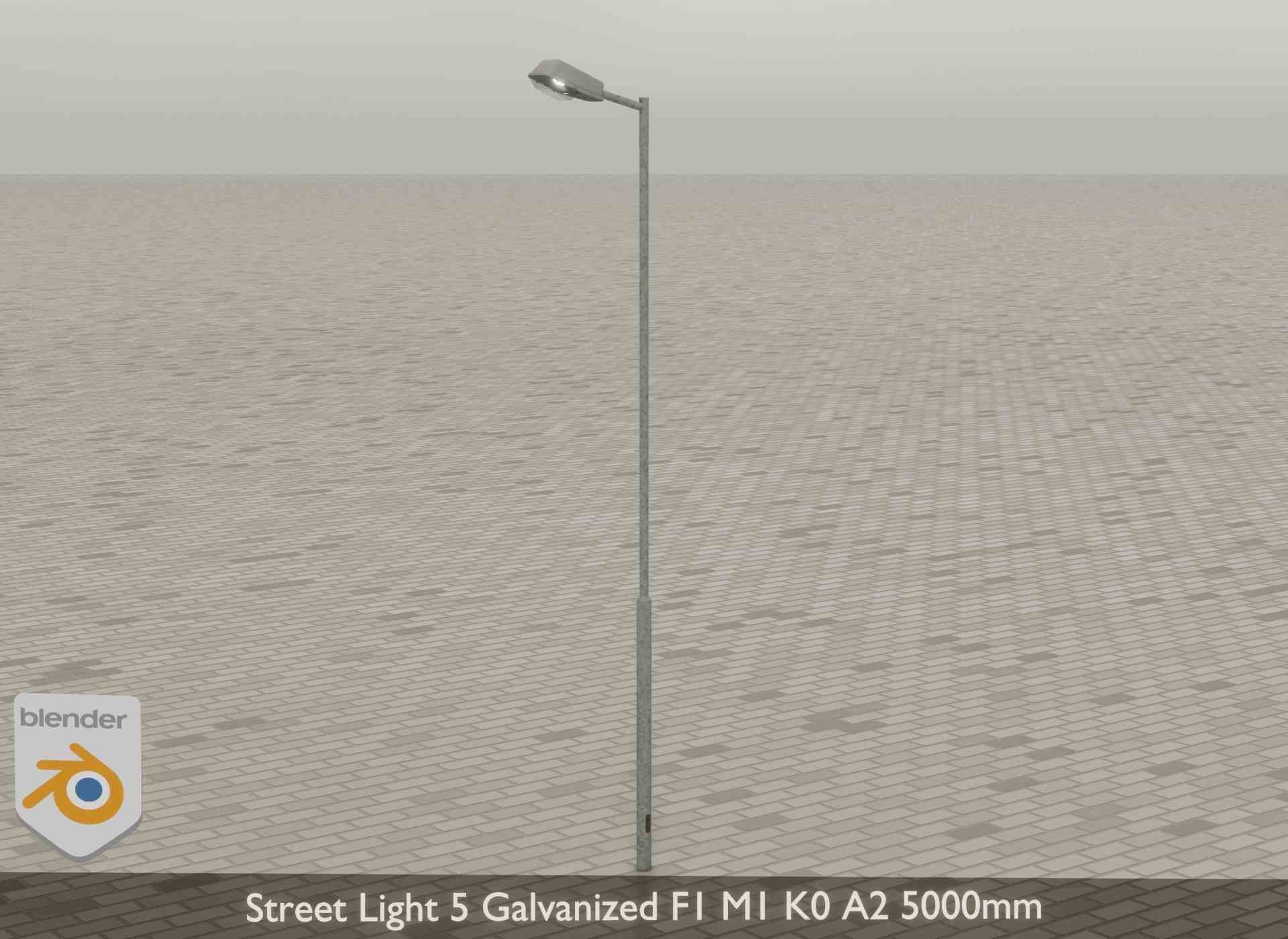 Street Light 5 Galvanized F1 M1 K0 A2 5000mm Low-poly 3D model_24