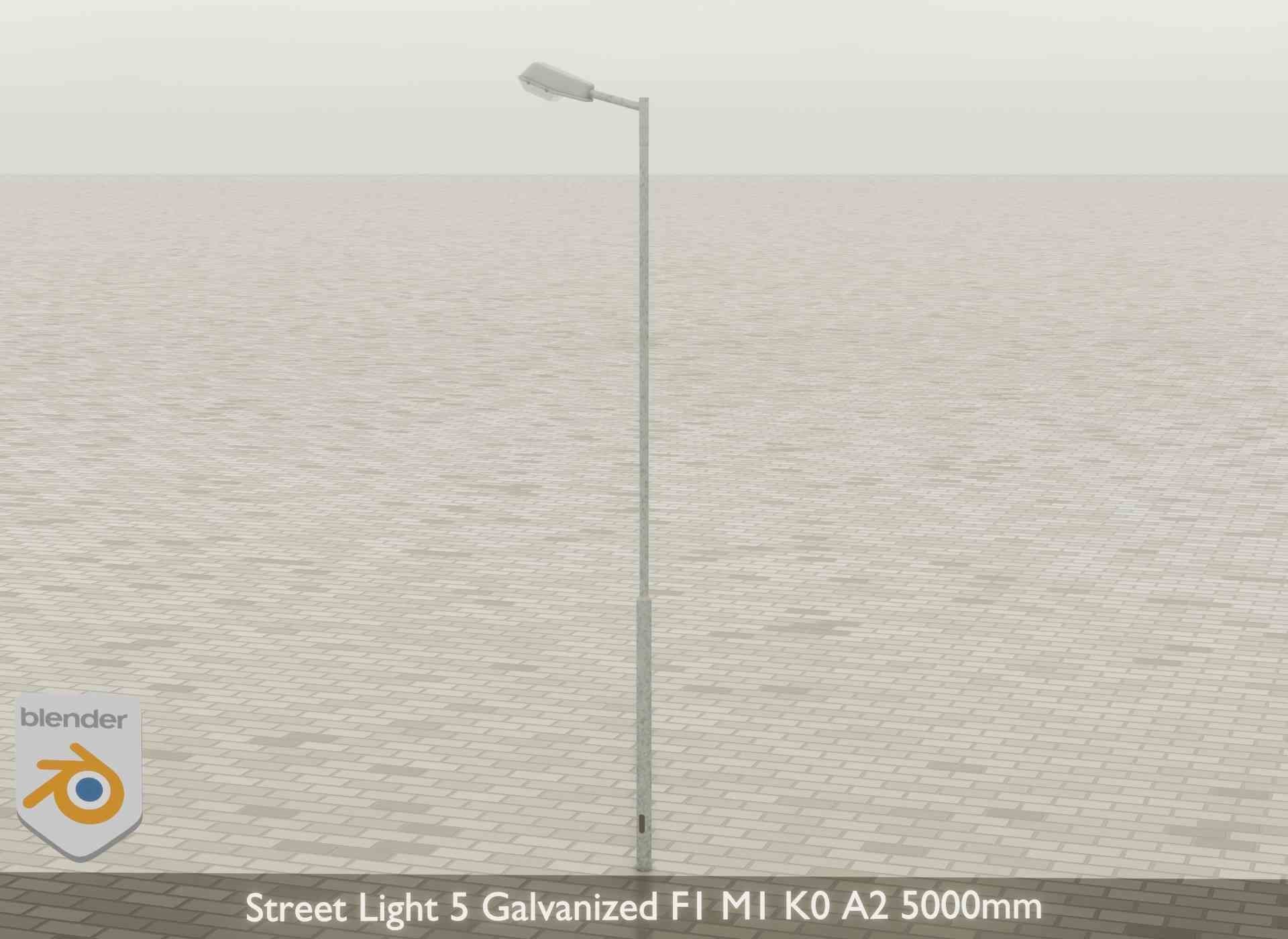 Street Light 5 Galvanized F1 M1 K0 A2 5000mm Low-poly 3D model_28