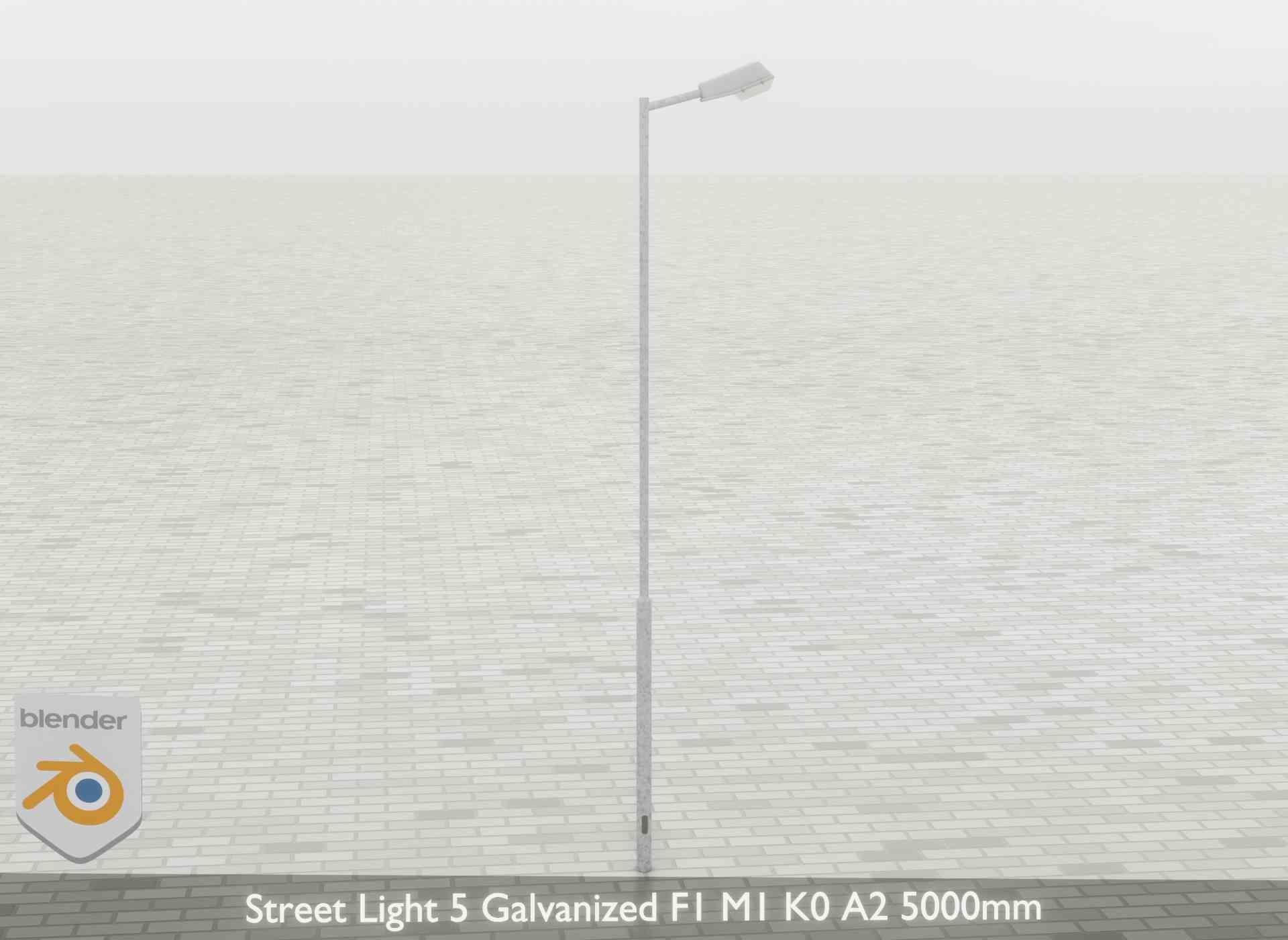 Street Light 5 Galvanized F1 M1 K0 A2 5000mm Low-poly 3D model_39