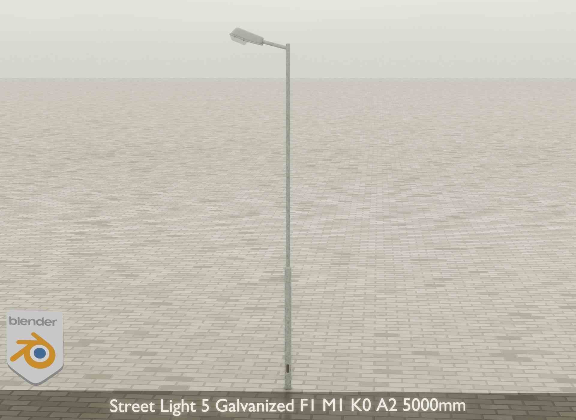 Street Light 5 Galvanized F1 M1 K0 A2 5000mm Low-poly 3D model_27