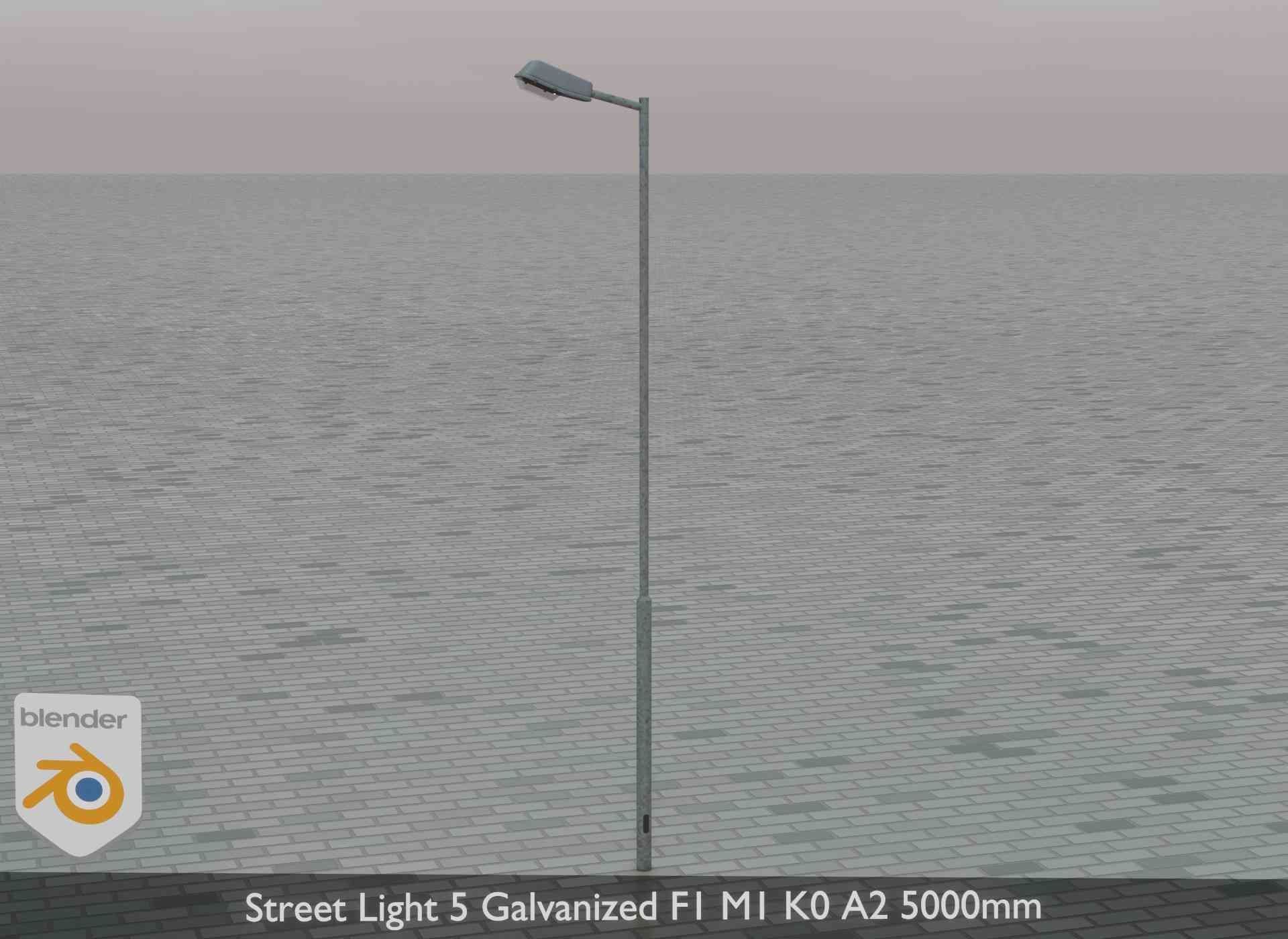Street Light 5 Galvanized F1 M1 K0 A2 5000mm Low-poly 3D model_51