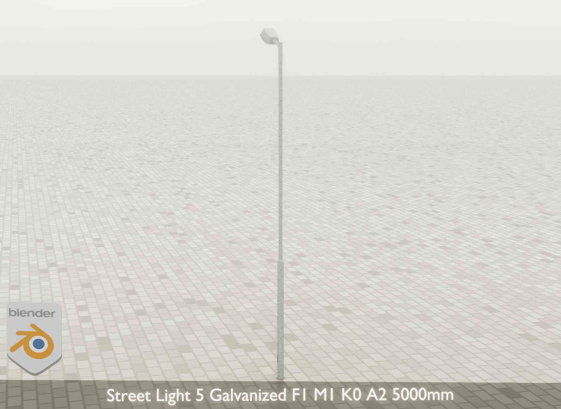 Street Light 5 Galvanized F1 M1 K0 A2 5000mm Low-poly 3D model_32