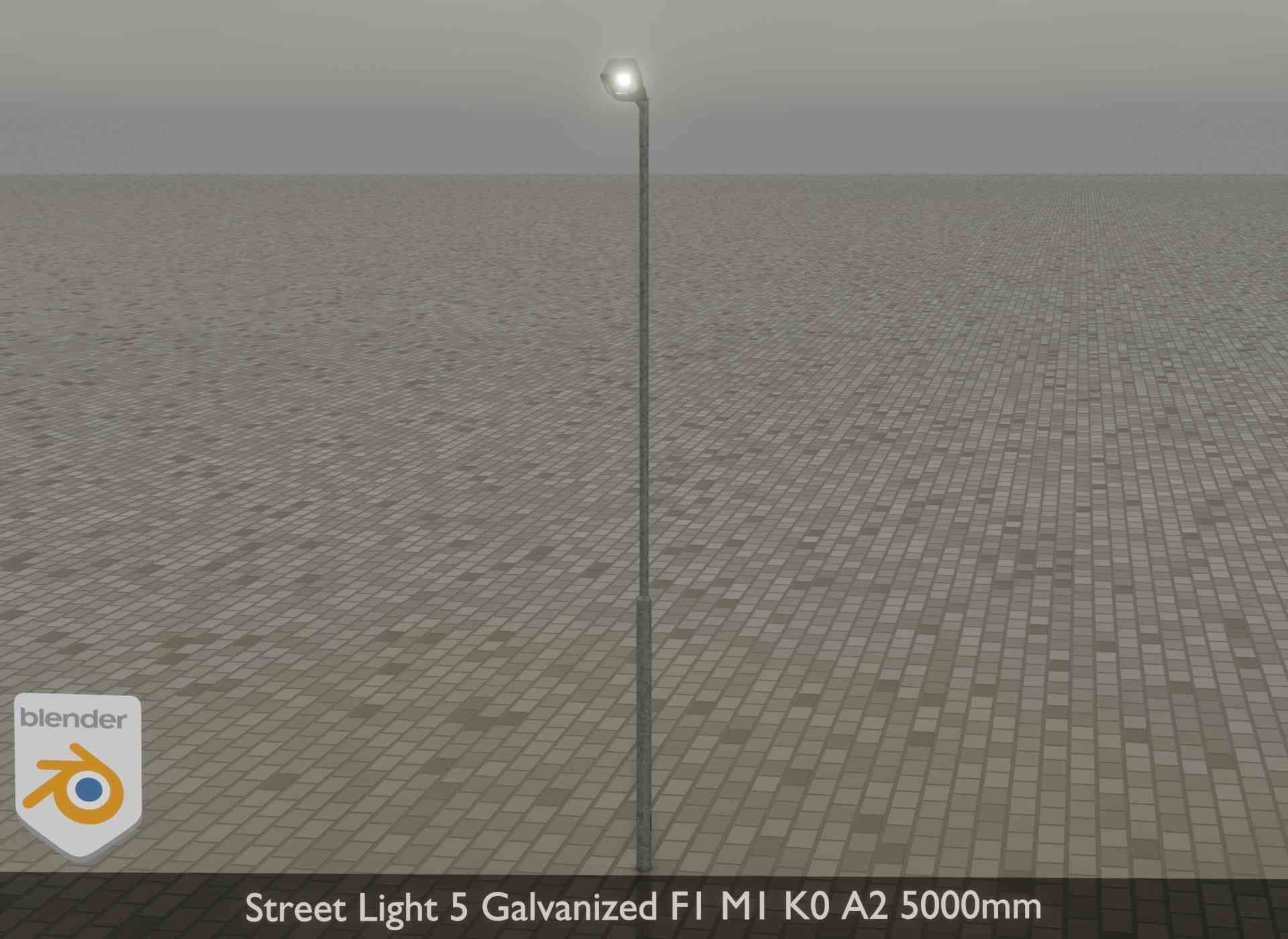 Street Light 5 Galvanized F1 M1 K0 A2 5000mm Low-poly 3D model_21