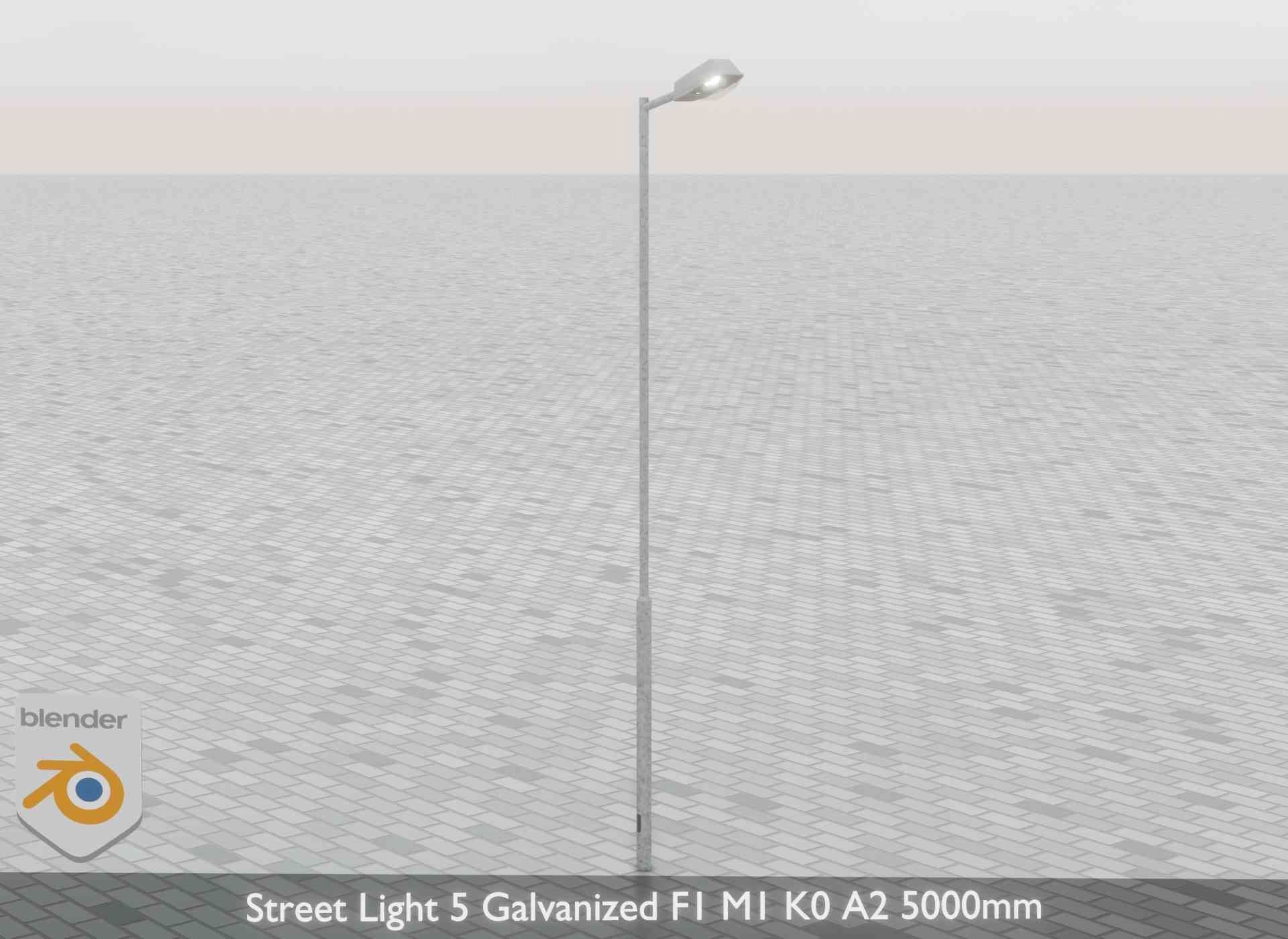 Street Light 5 Galvanized F1 M1 K0 A2 5000mm Low-poly 3D model_43