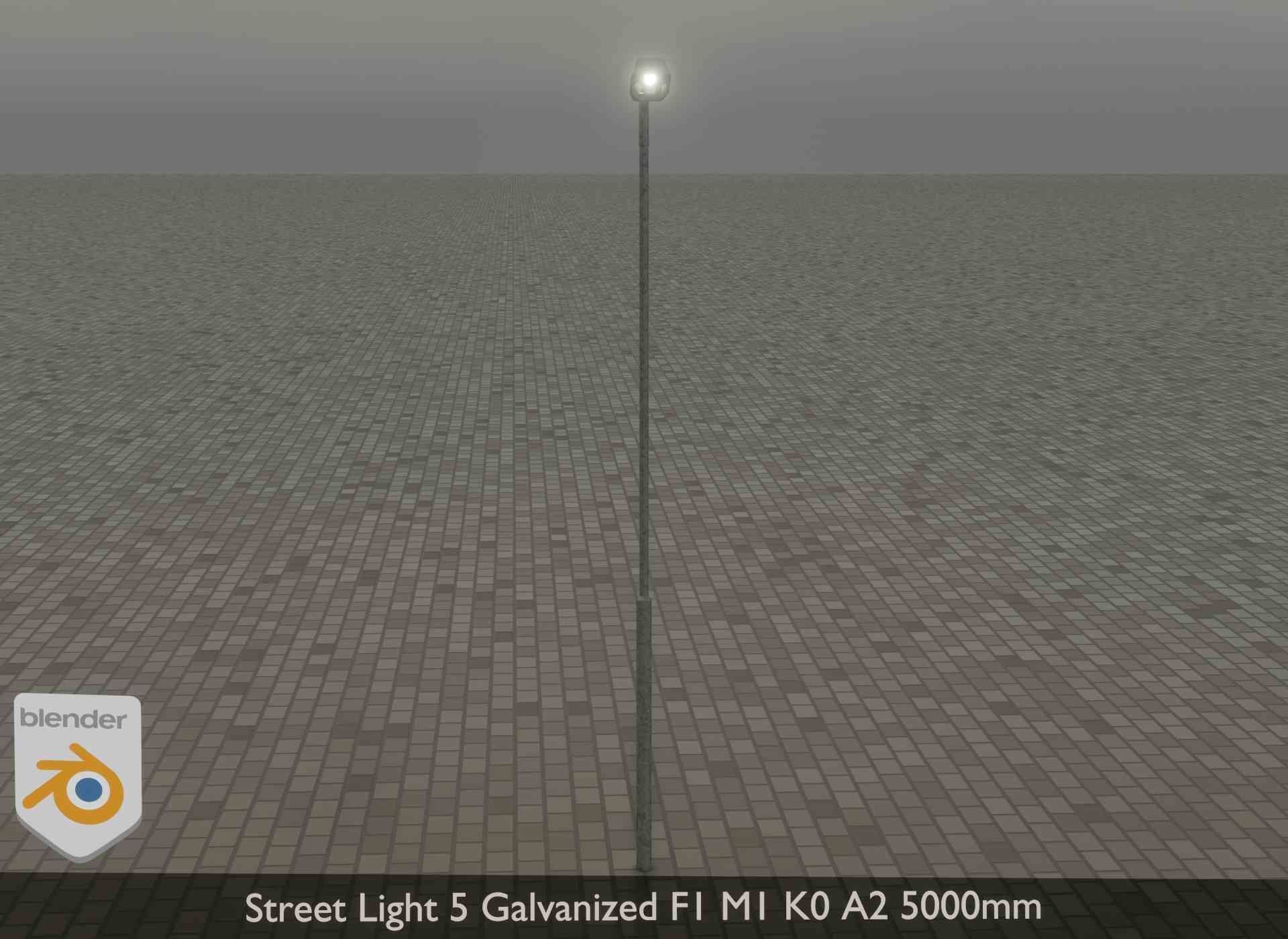 Street Light 5 Galvanized F1 M1 K0 A2 5000mm Low-poly 3D model_20