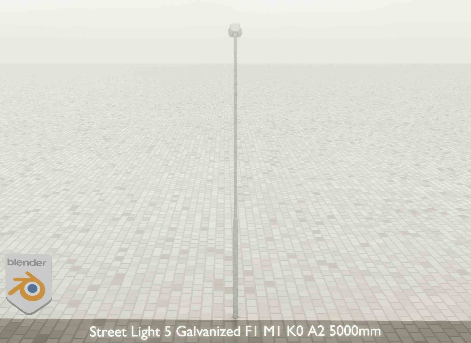 Street Light 5 Galvanized F1 M1 K0 A2 5000mm Low-poly 3D model_33