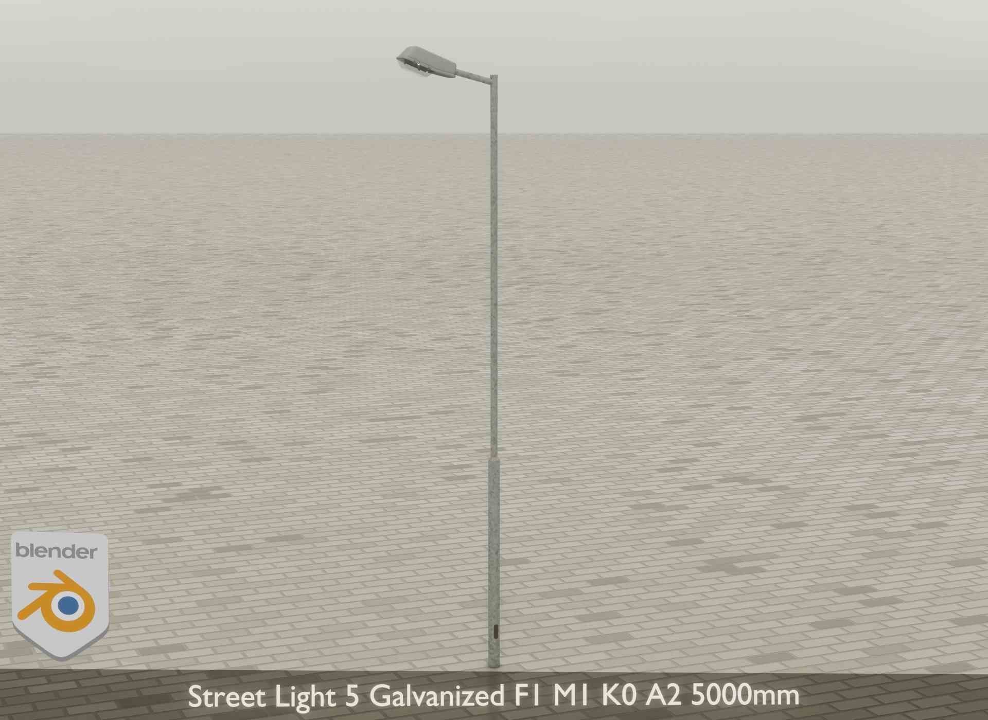 Street Light 5 Galvanized F1 M1 K0 A2 5000mm Low-poly 3D model_25