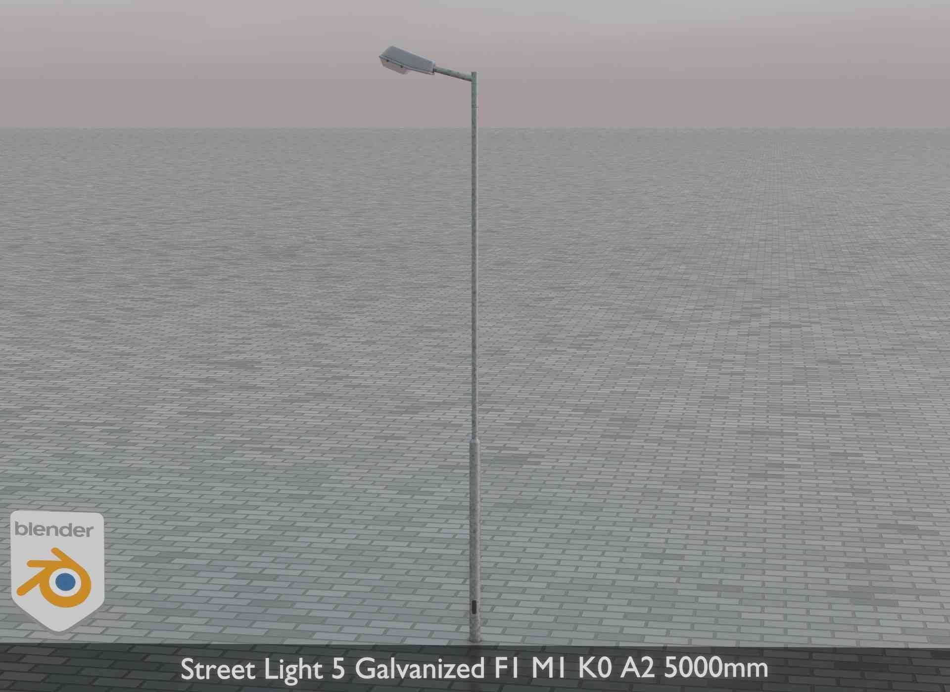 Street Light 5 Galvanized F1 M1 K0 A2 5000mm Low-poly 3D model_53