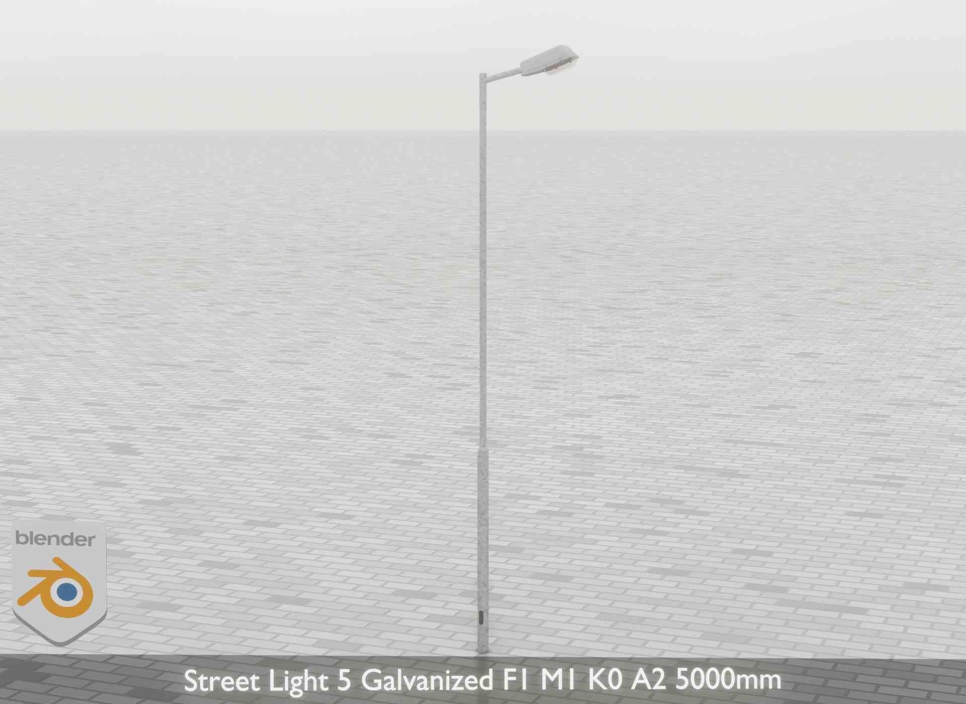 Street Light 5 Galvanized F1 M1 K0 A2 5000mm Low-poly 3D model_41