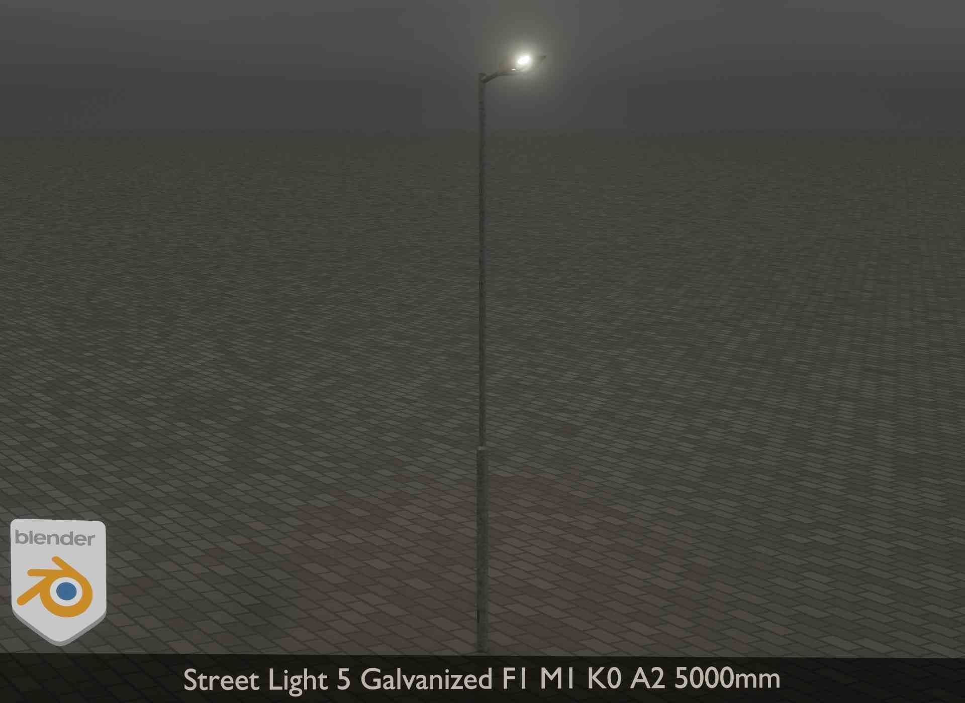 Street Light 5 Galvanized F1 M1 K0 A2 5000mm Low-poly 3D model_18