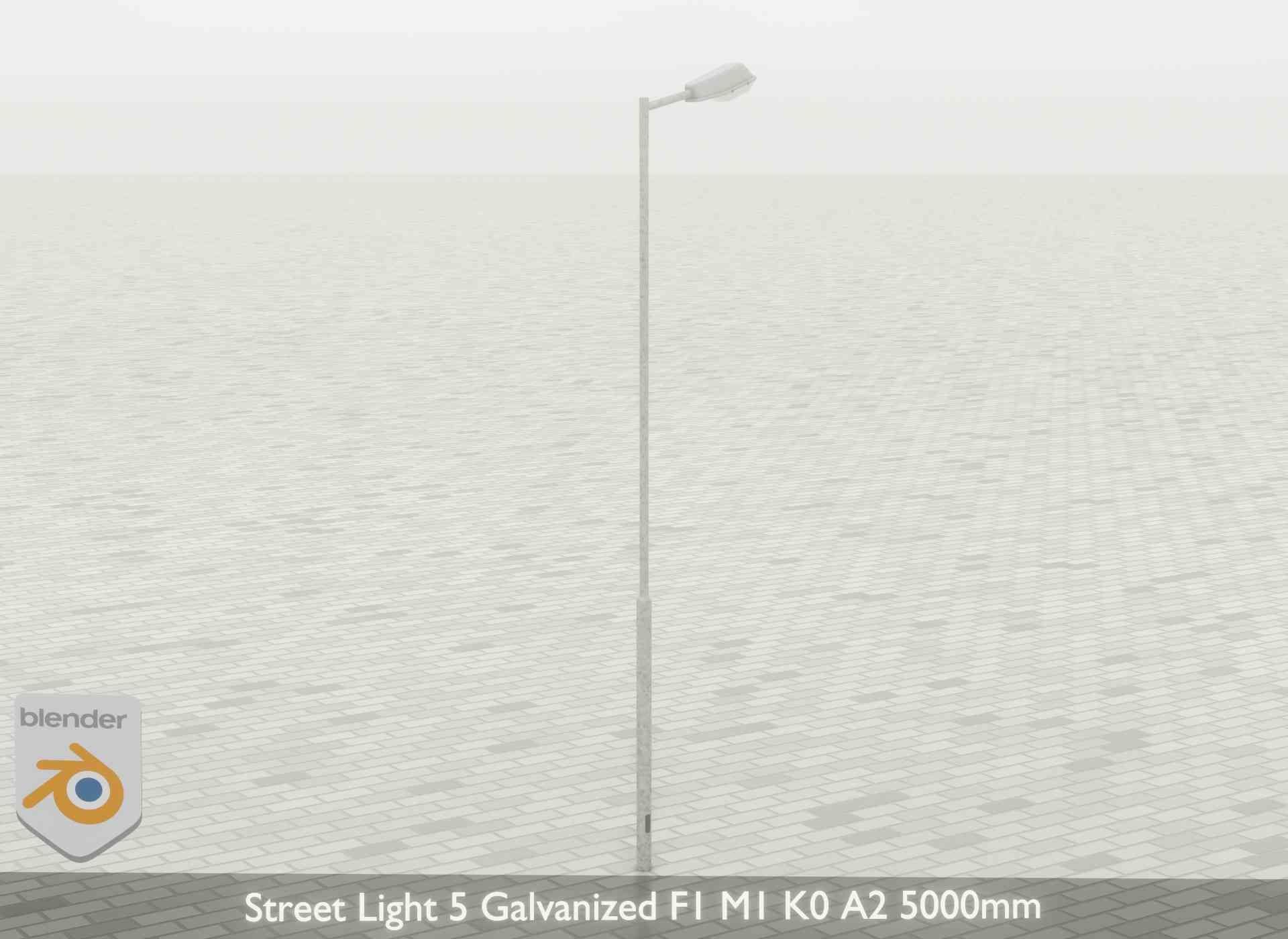 Street Light 5 Galvanized F1 M1 K0 A2 5000mm Low-poly 3D model_37