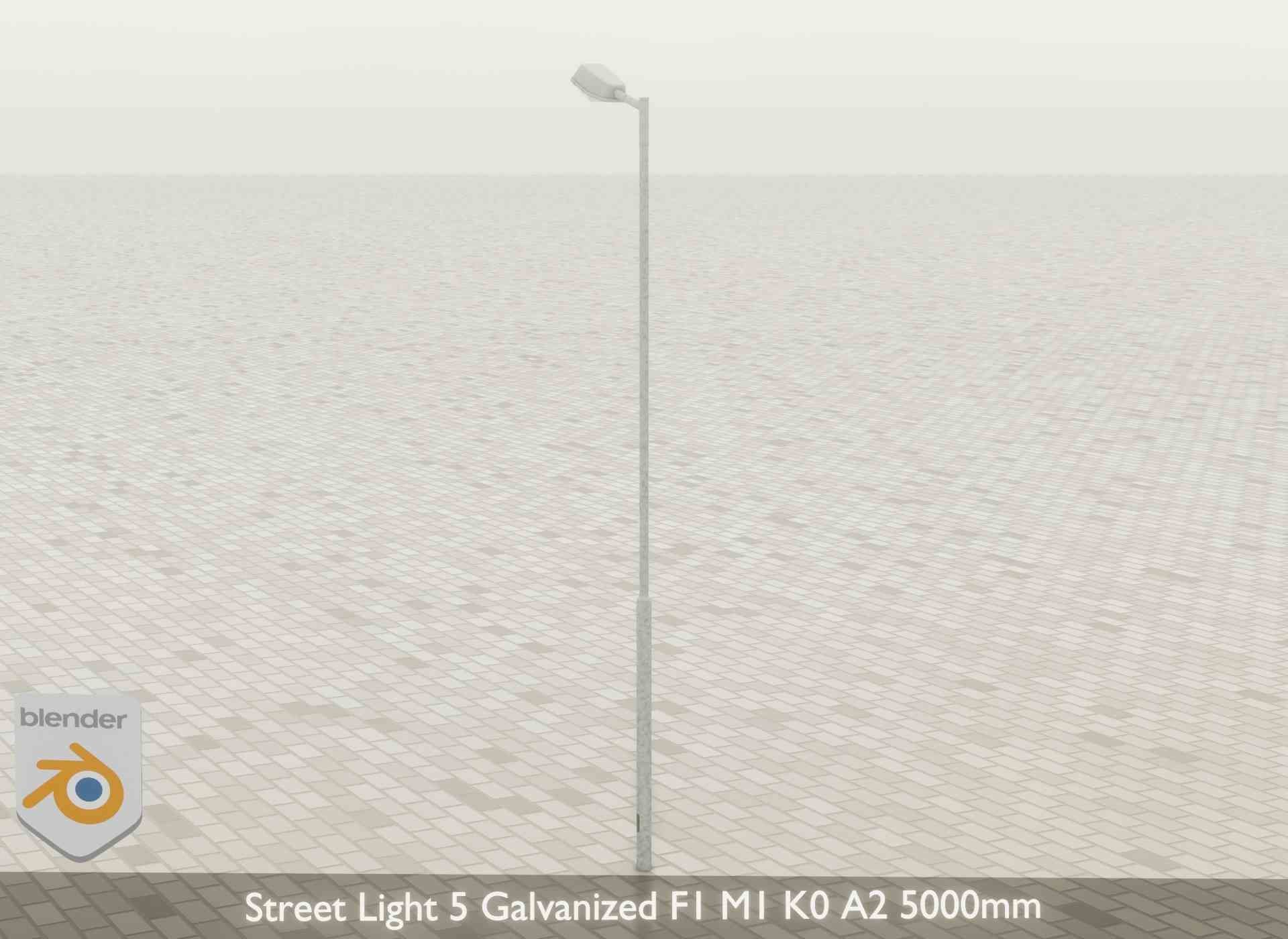 Street Light 5 Galvanized F1 M1 K0 A2 5000mm Low-poly 3D model_31