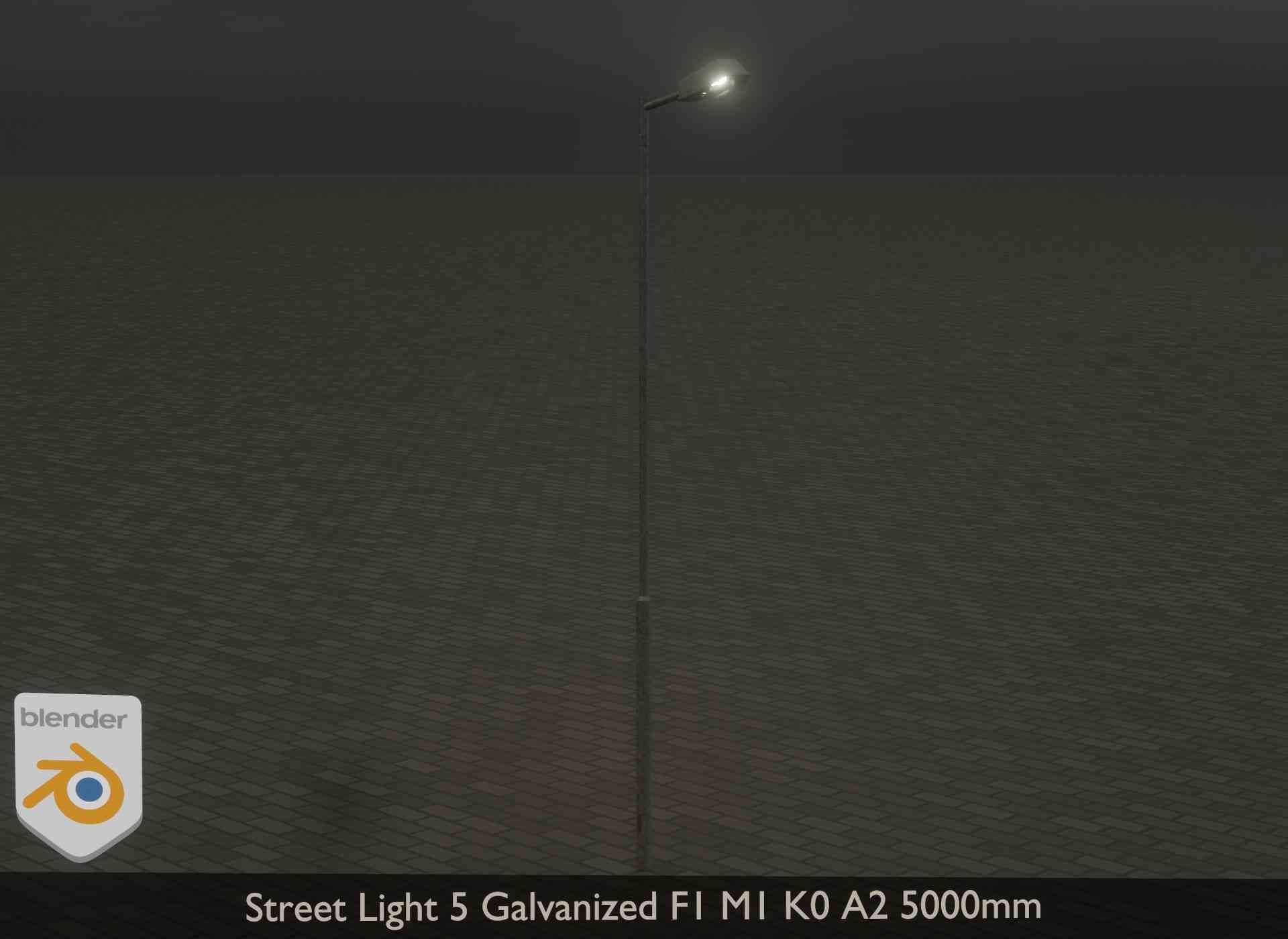 Street Light 5 Galvanized F1 M1 K0 A2 5000mm Low-poly 3D model_17