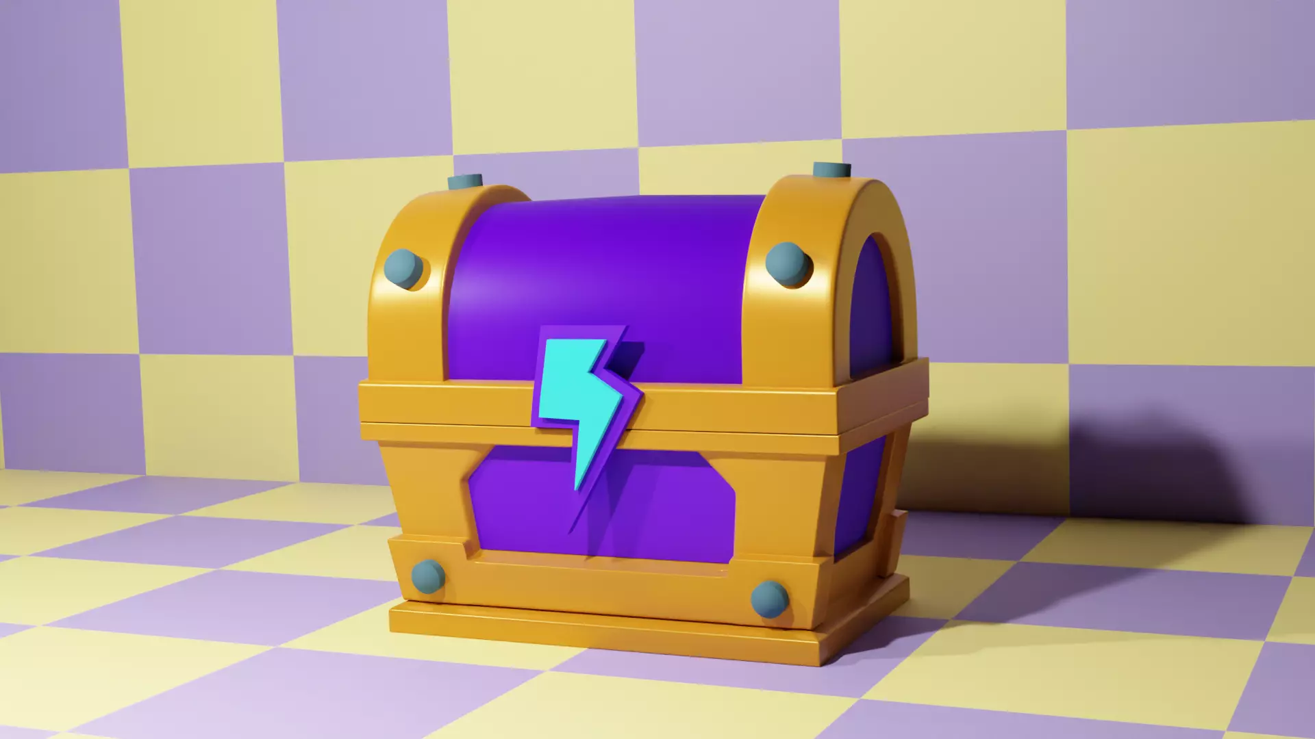 Stylized treasure chest game asset blender 3d 3D model_0