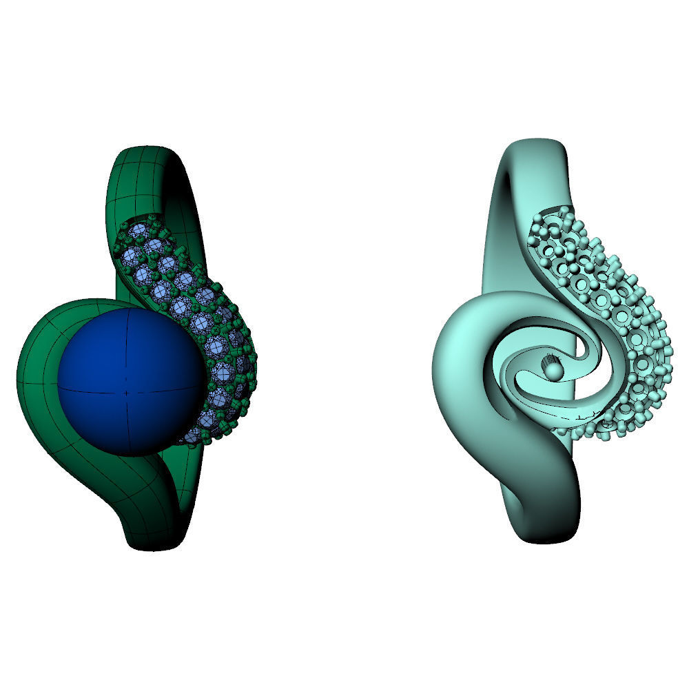 Pearl Ring 3D print model_15