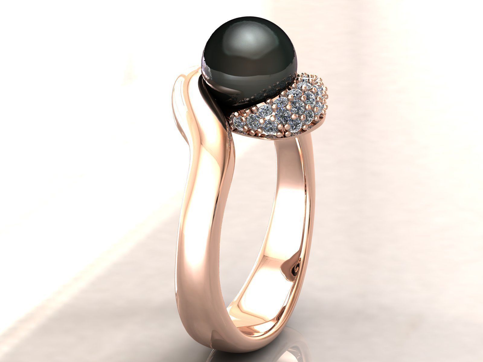 Pearl Ring 3D print model_4