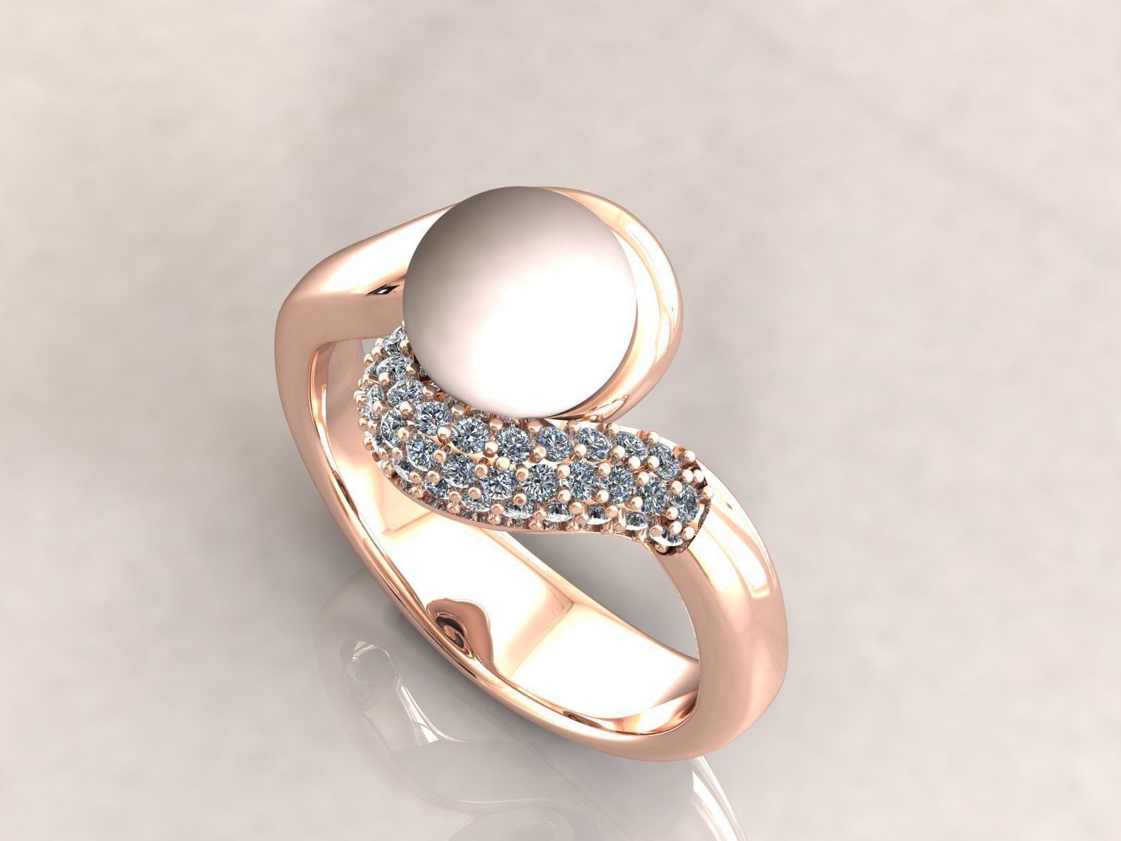 Pearl Ring 3D print model_5
