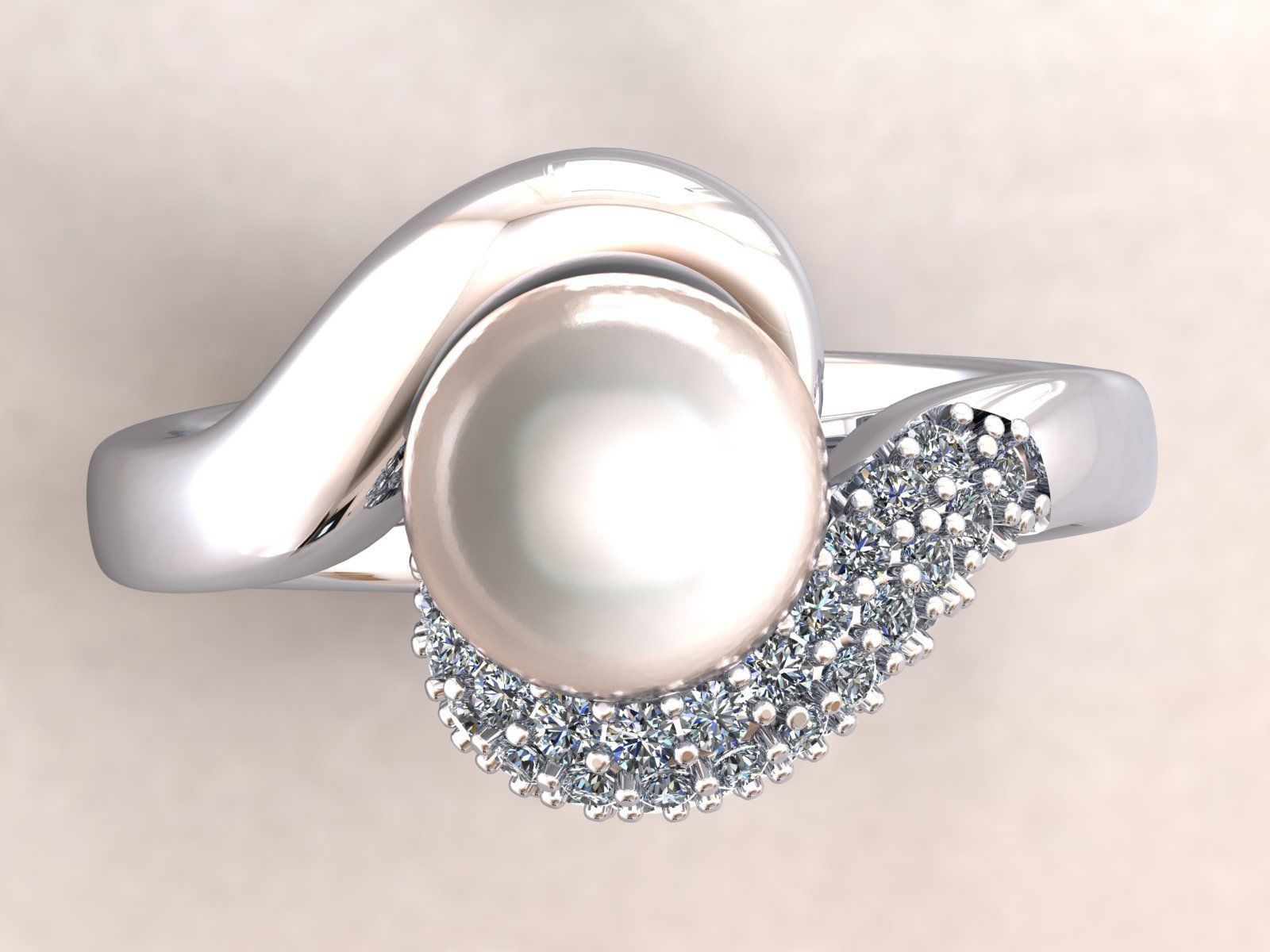 Pearl Ring 3D print model_3