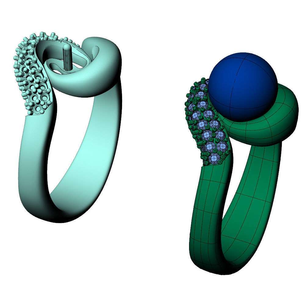 Pearl Ring 3D print model_8