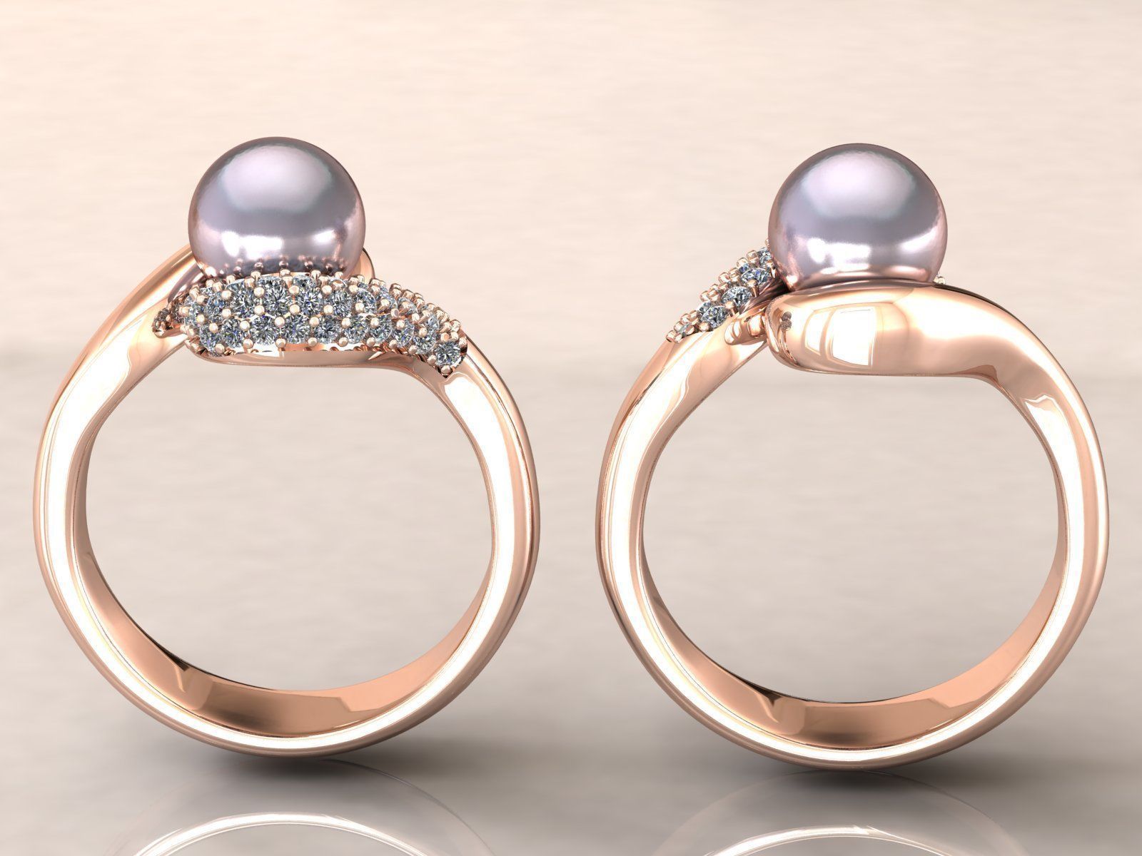 Pearl Ring 3D print model_6