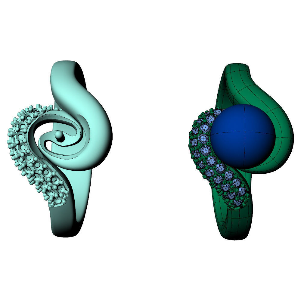 Pearl Ring 3D print model_9