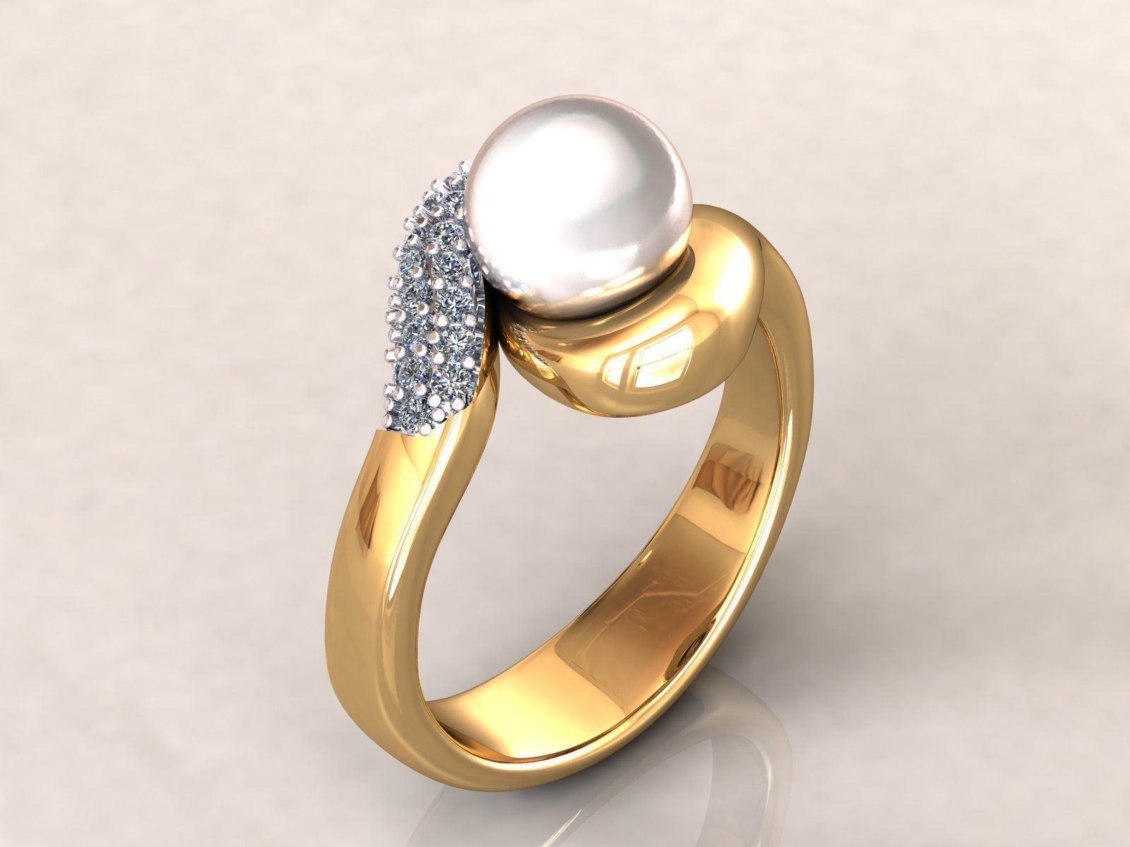Pearl Ring 3D print model_2