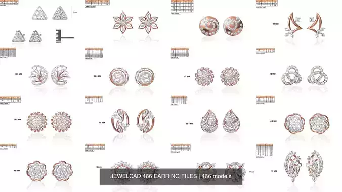 JEWELCAD 466 EARRING FILES 3D Model Collection JEWELCAD 466 EARRING FILES 3D Model Collection