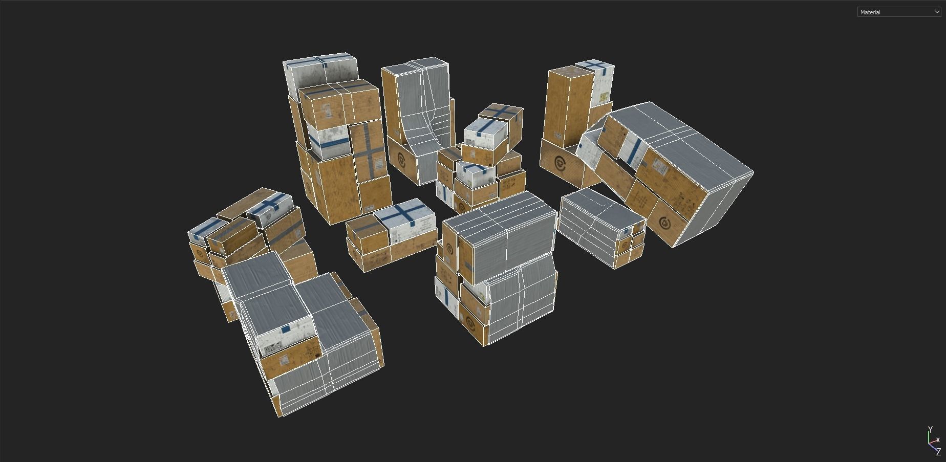 Cardboard Boxes Pack 1 Low-poly 3D model_17