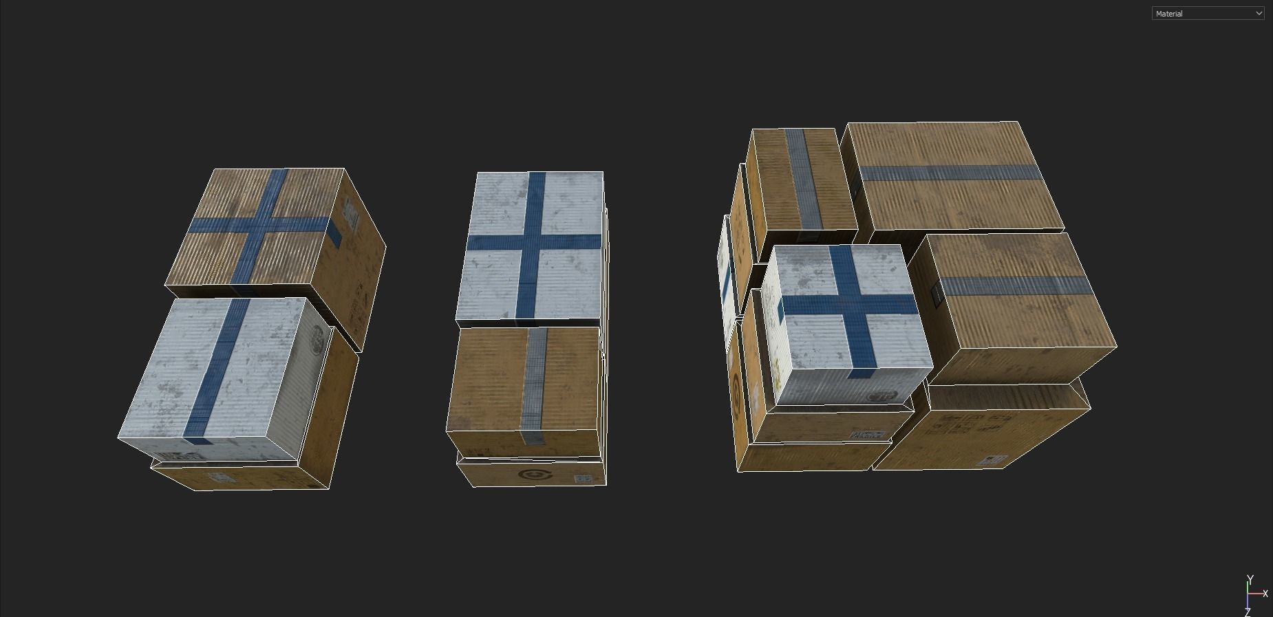 Cardboard Boxes Pack 1 Low-poly 3D model_8