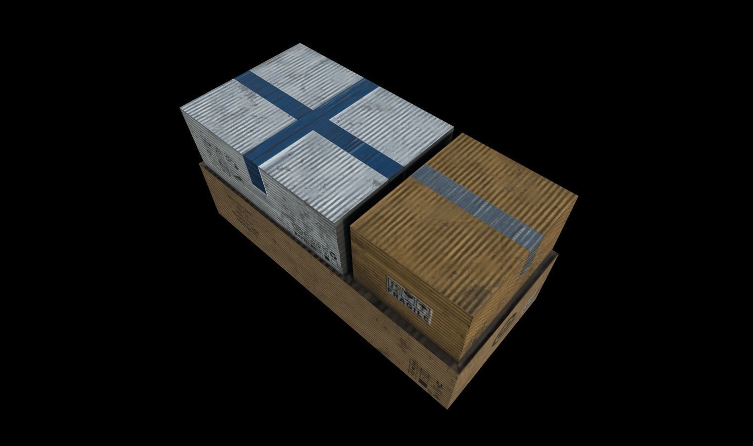 Cardboard Boxes Pack 1 Low-poly 3D model_6