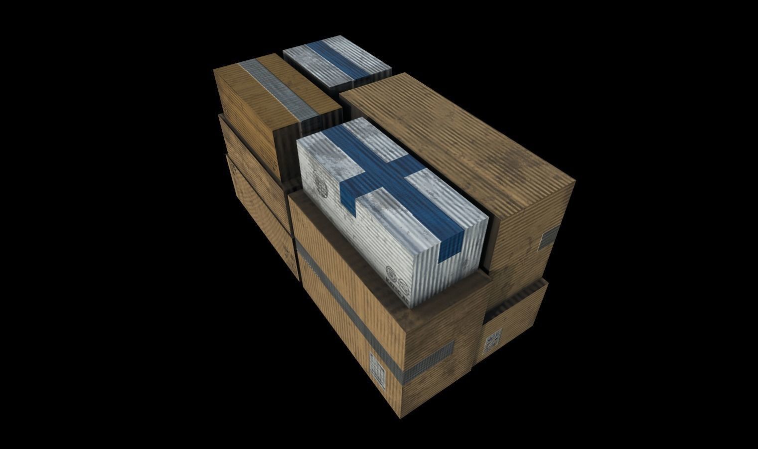 Cardboard Boxes Pack 1 Low-poly 3D model_3