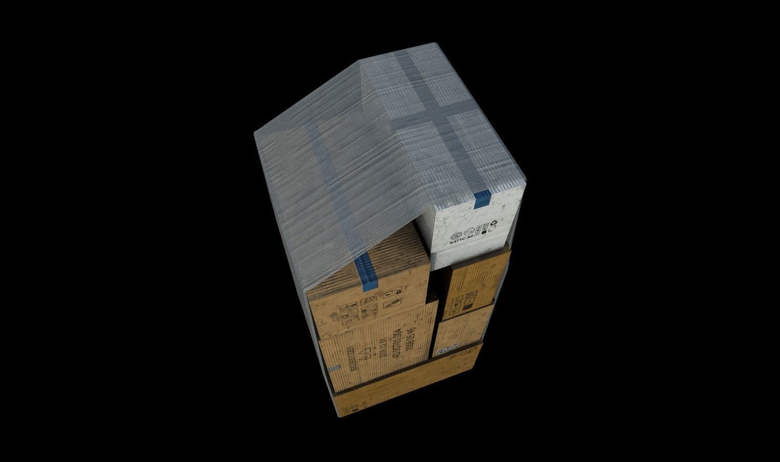 Cardboard Boxes Pack 1 Low-poly 3D model_9