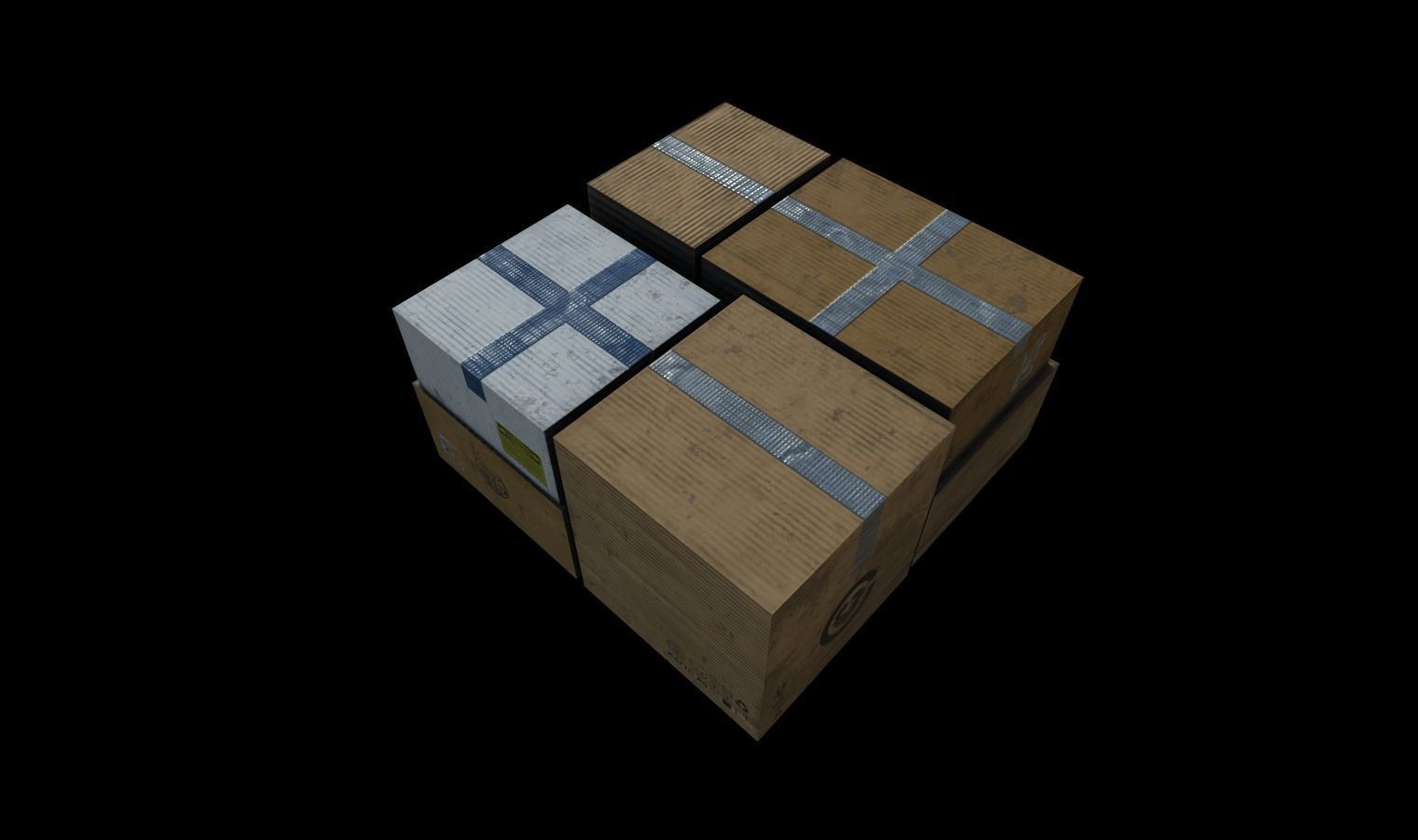 Cardboard Boxes Pack 1 Low-poly 3D model_1