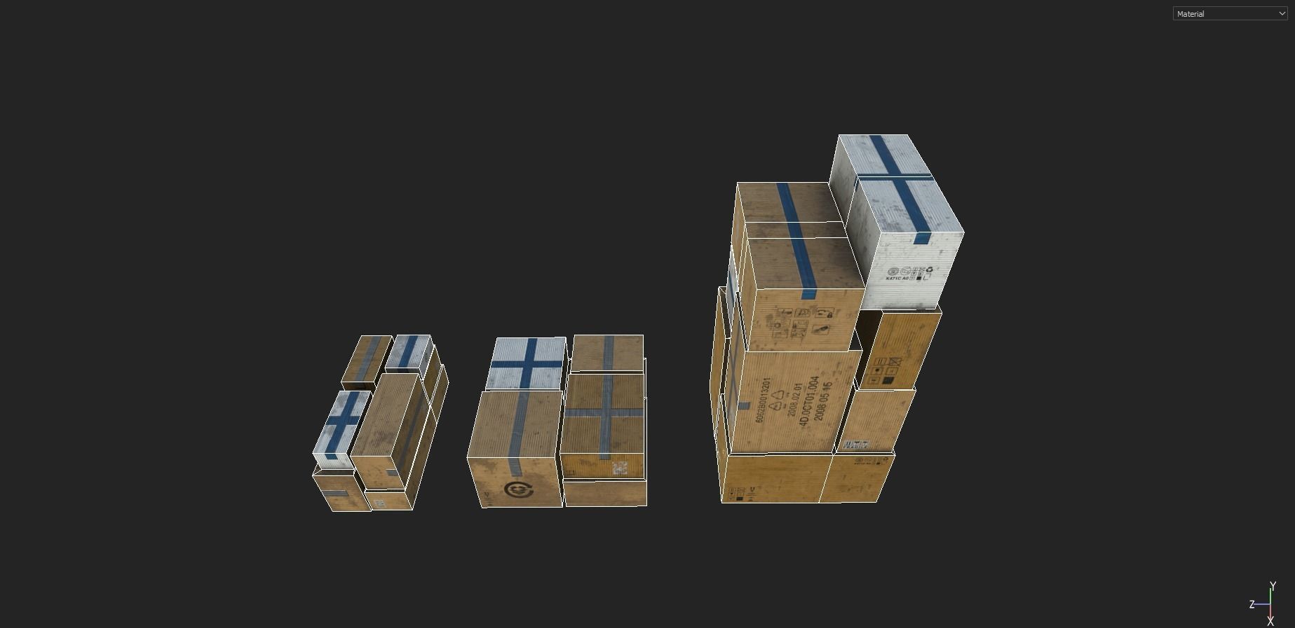 Cardboard Boxes Pack 1 Low-poly 3D model_4