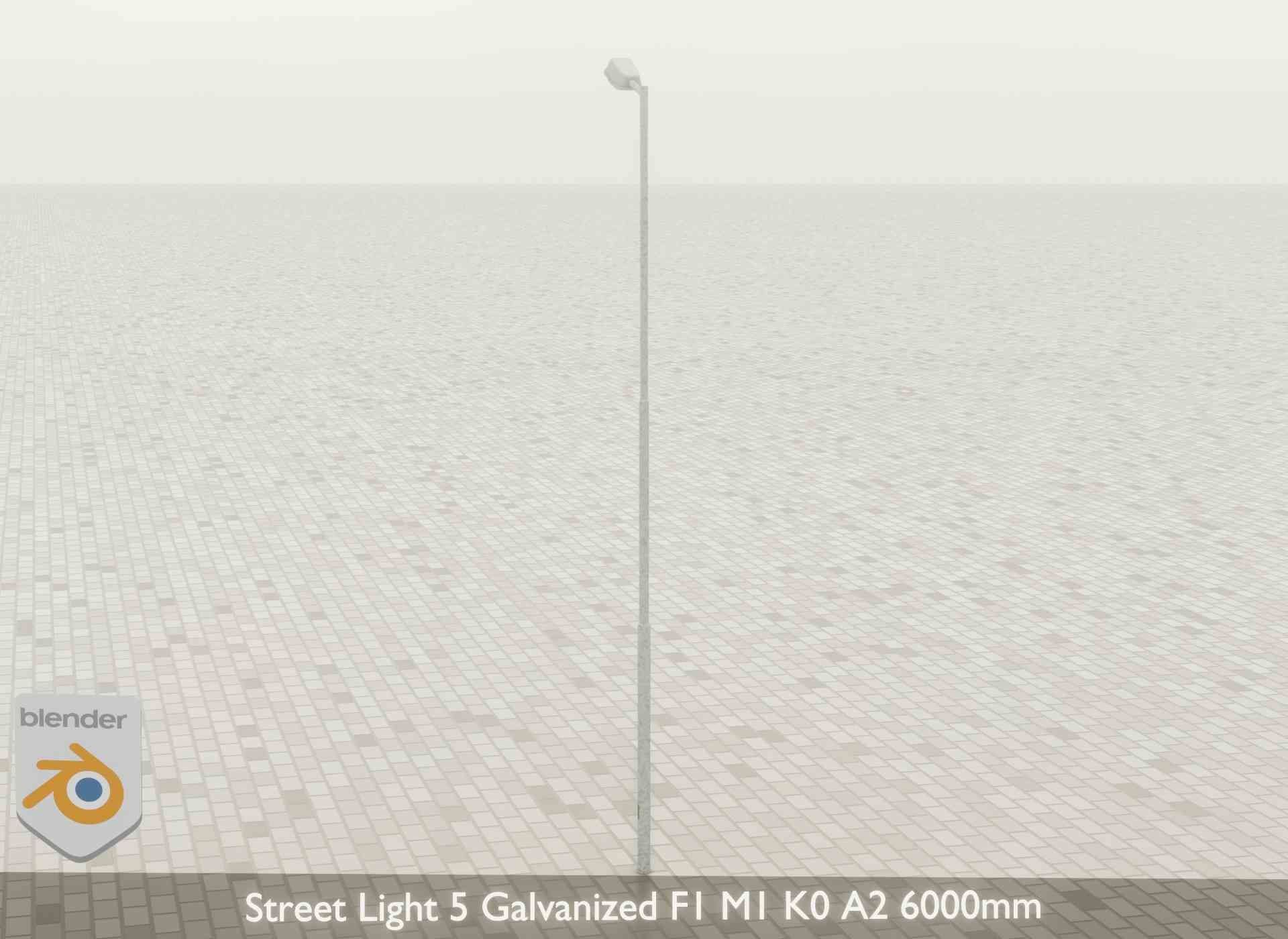 Street Light 5 Galvanized F1 M1 K0 A2 6000mm Low-poly 3D model_31