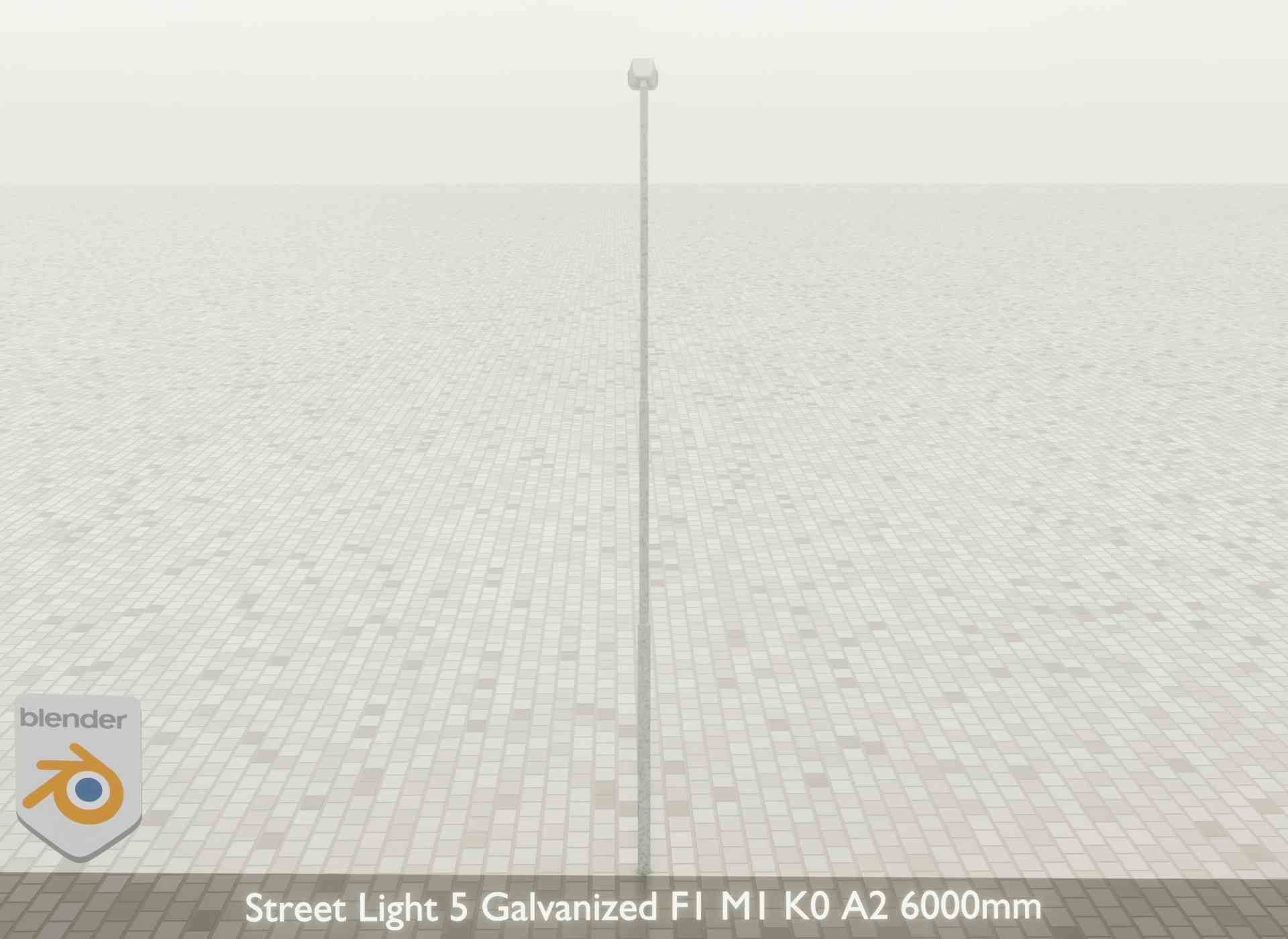 Street Light 5 Galvanized F1 M1 K0 A2 6000mm Low-poly 3D model_32