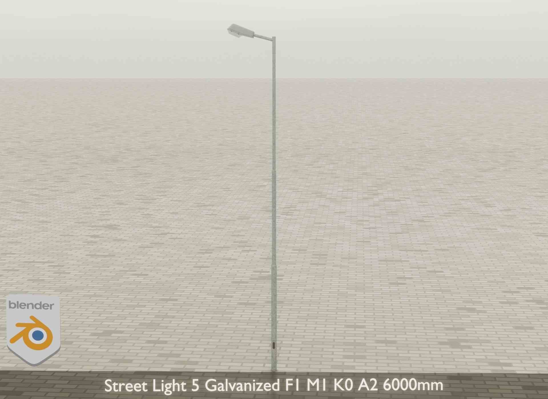 Street Light 5 Galvanized F1 M1 K0 A2 6000mm Low-poly 3D model_26