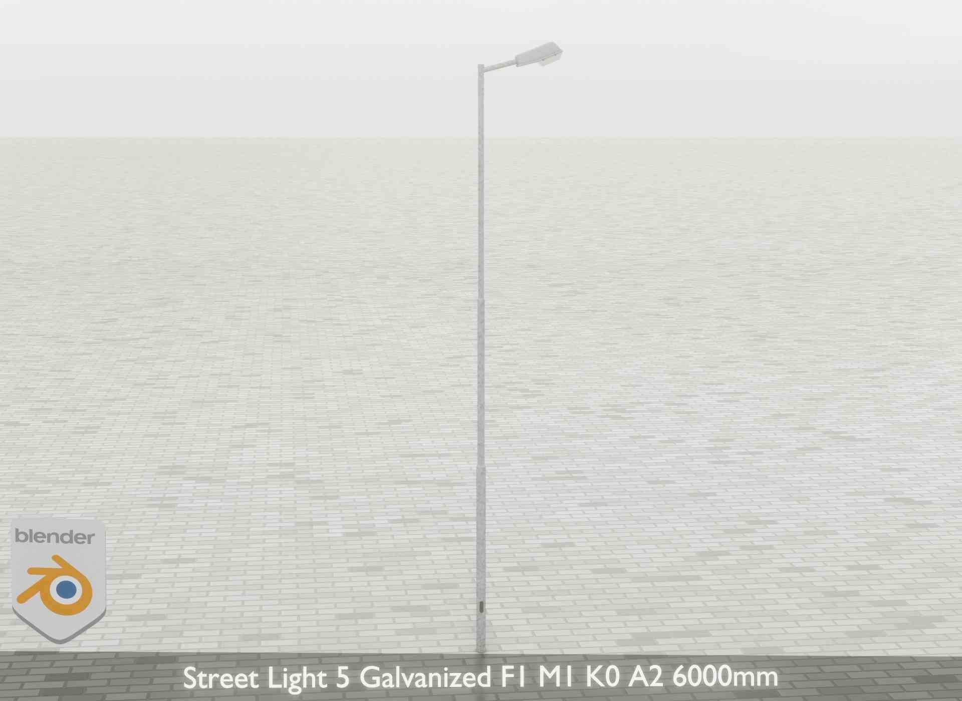 Street Light 5 Galvanized F1 M1 K0 A2 6000mm Low-poly 3D model_38