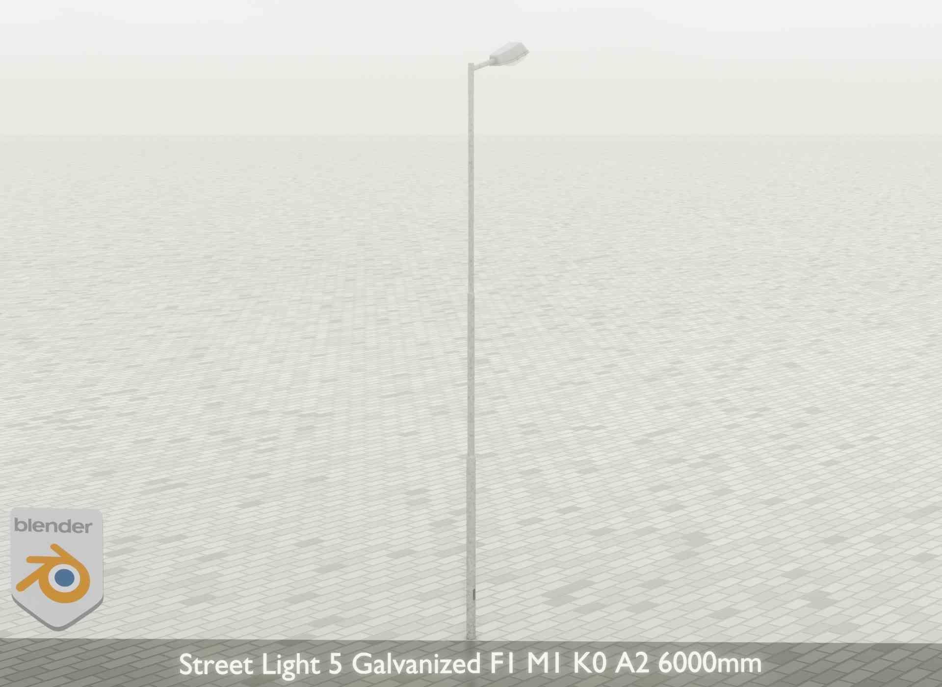 Street Light 5 Galvanized F1 M1 K0 A2 6000mm Low-poly 3D model_35