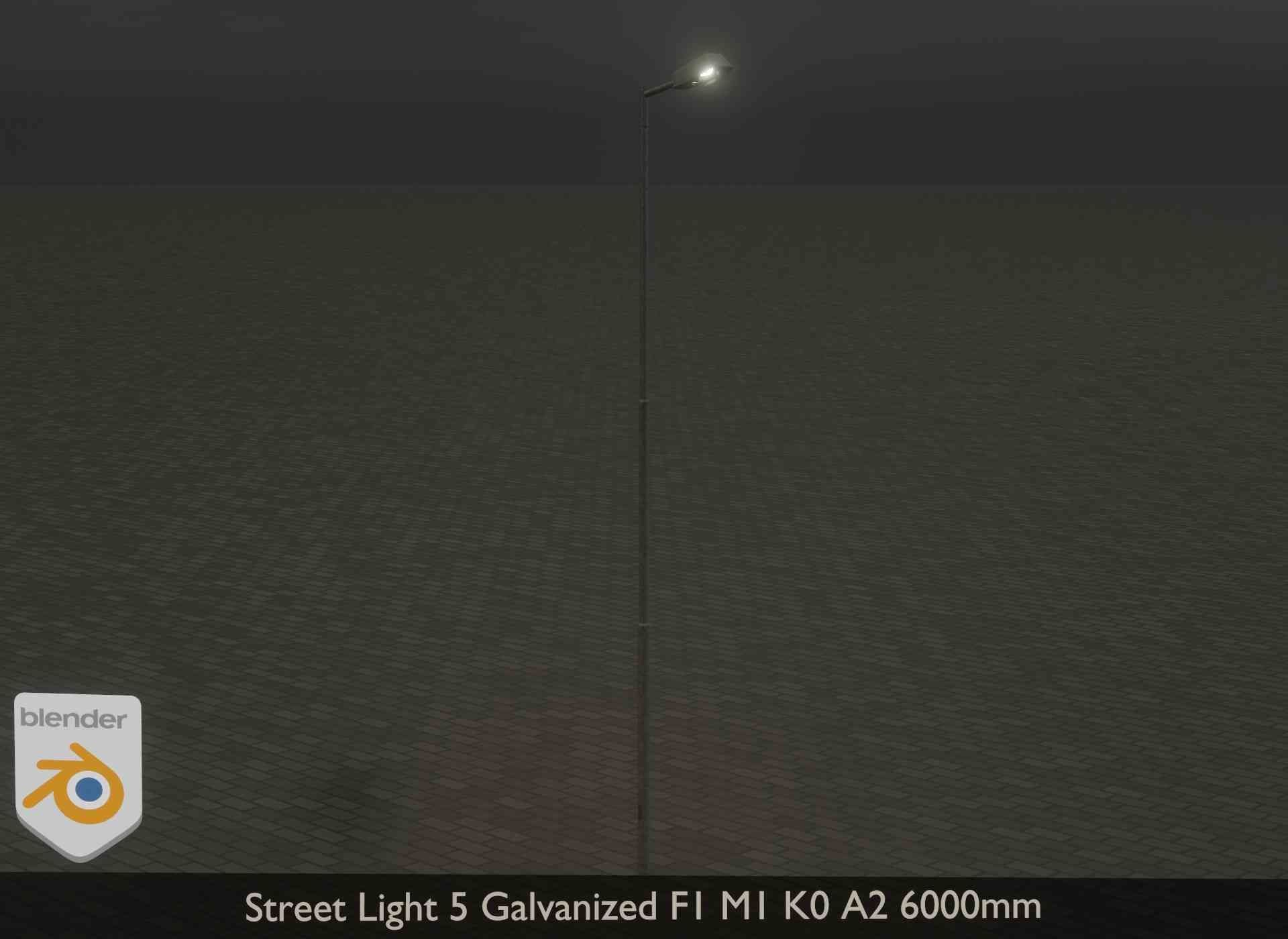 Street Light 5 Galvanized F1 M1 K0 A2 6000mm Low-poly 3D model_16