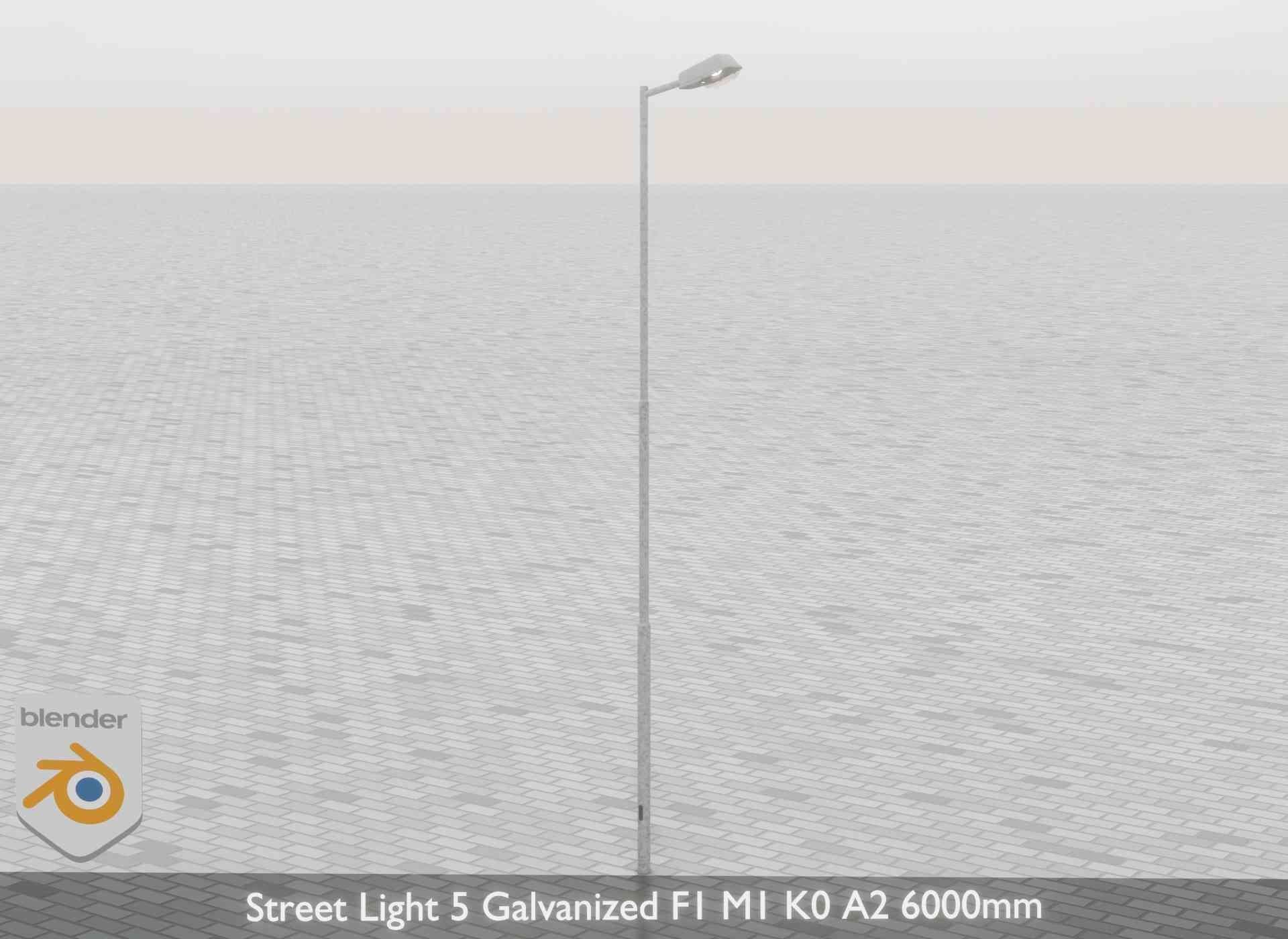 Street Light 5 Galvanized F1 M1 K0 A2 6000mm Low-poly 3D model_41