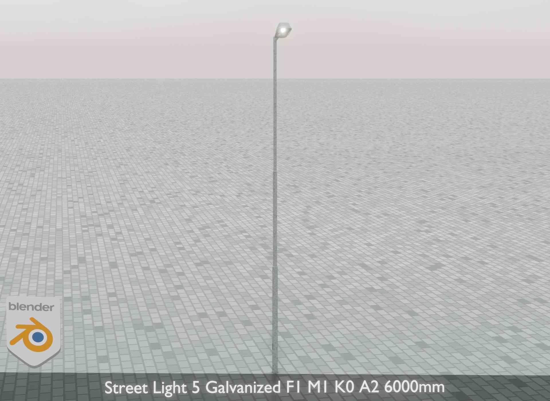 Street Light 5 Galvanized F1 M1 K0 A2 6000mm Low-poly 3D model_44