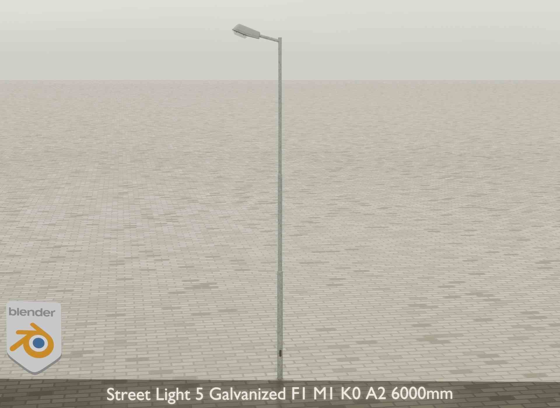 Street Light 5 Galvanized F1 M1 K0 A2 6000mm Low-poly 3D model_25