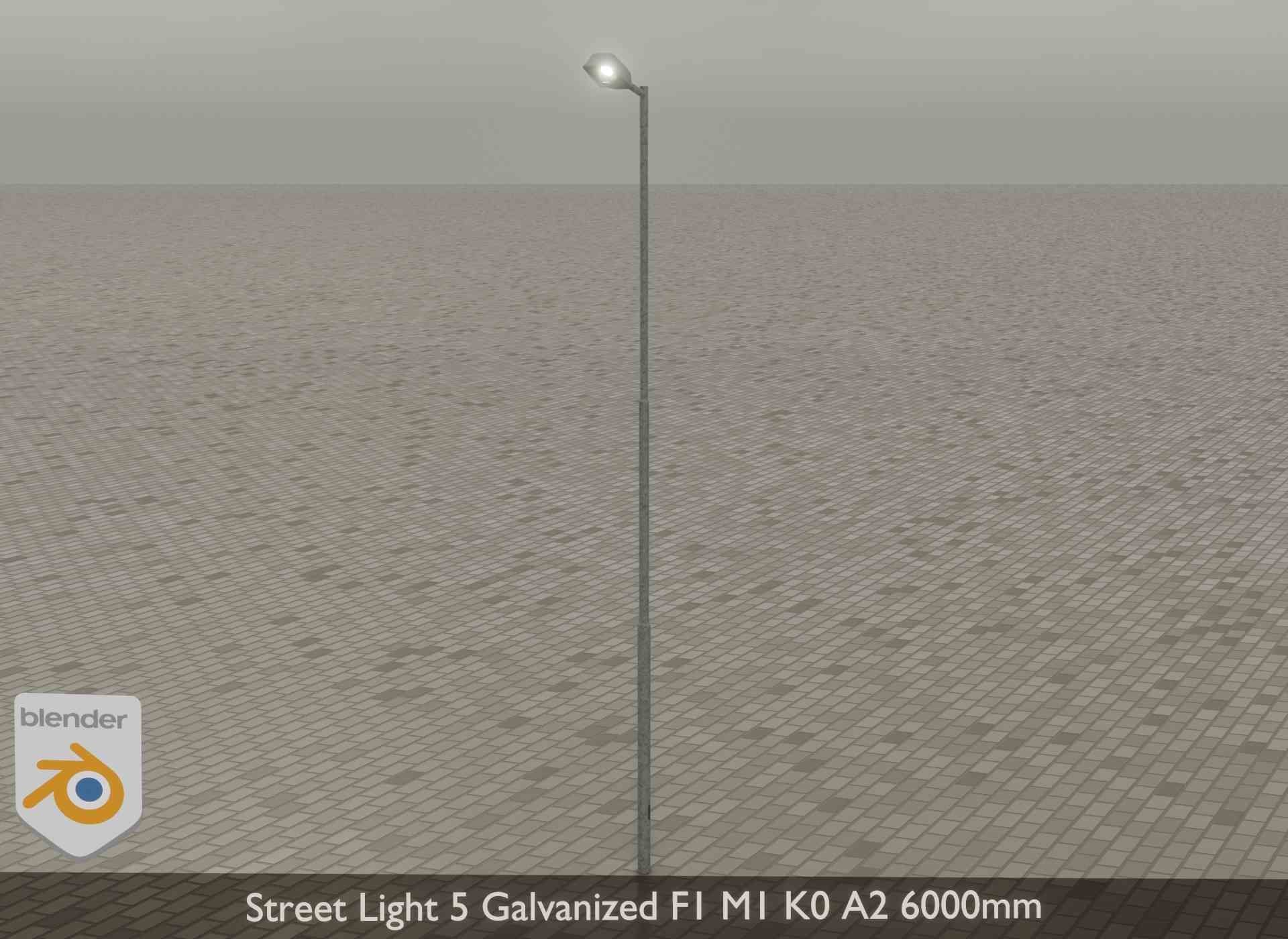 Street Light 5 Galvanized F1 M1 K0 A2 6000mm Low-poly 3D model_21