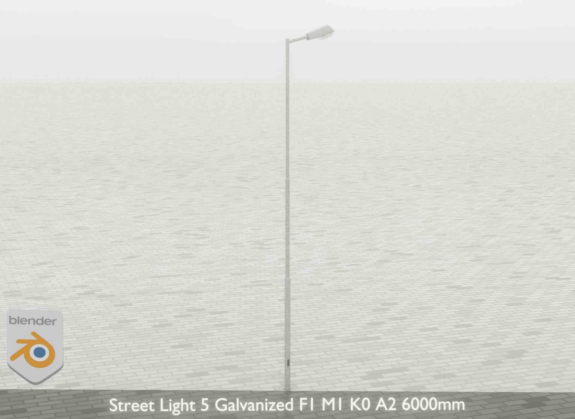 Street Light 5 Galvanized F1 M1 K0 A2 6000mm Low-poly 3D model_37